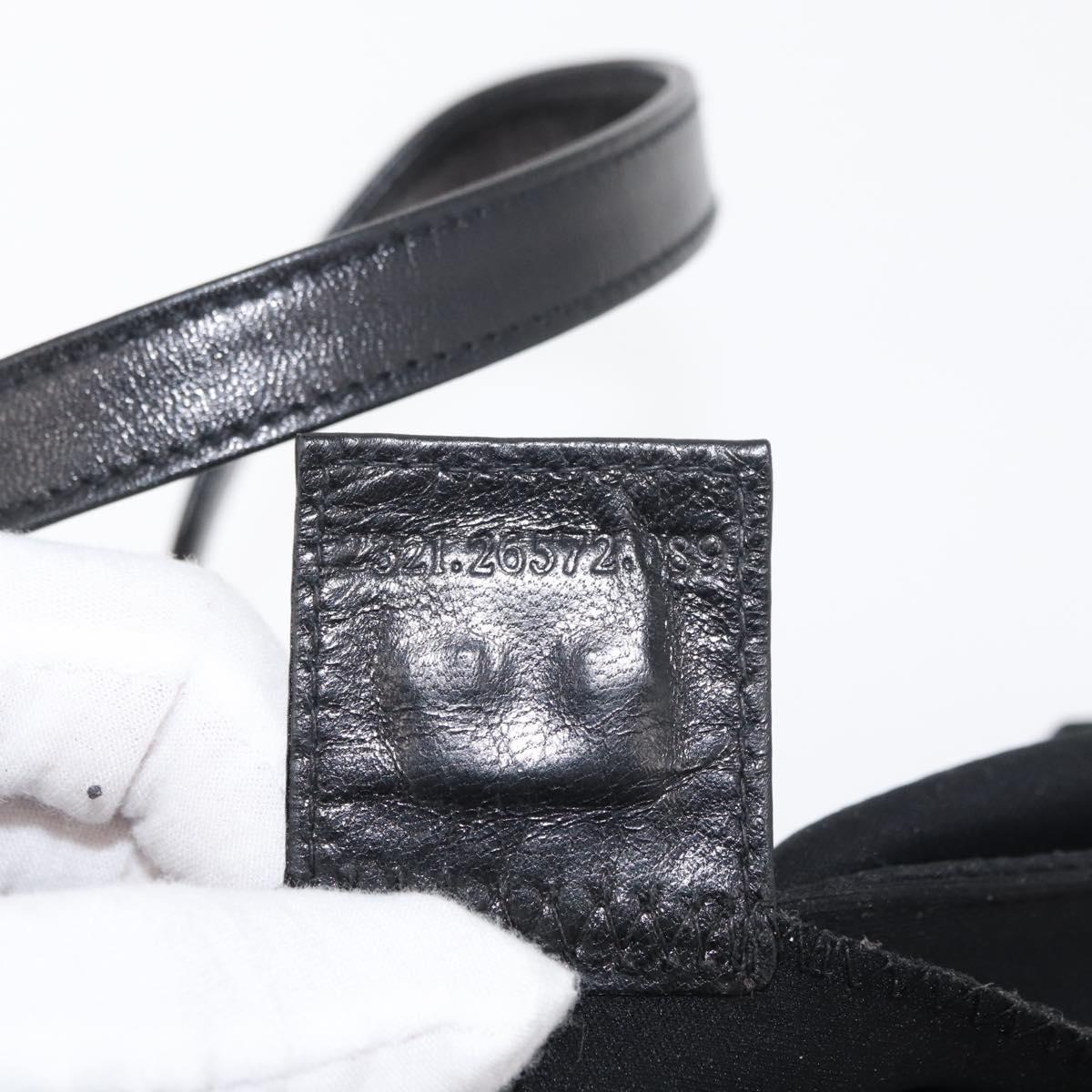 FENDI Mamma Baguette Hand Bag Nylon Black Silver Auth YKZ1005