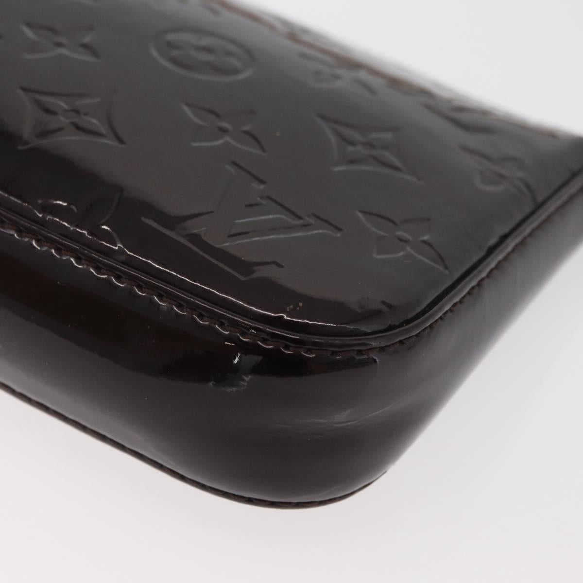 LOUIS VUITTON Vernis Pochette Accessoires Pouch Amarante M91576 LV Auth YKZ1011A