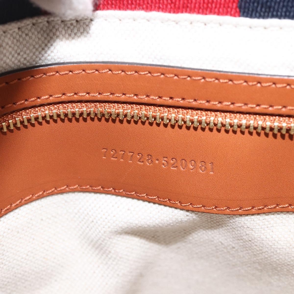 GUCCI Sherry Line Hand Bag Canvas 2way Green Gold Red 727728 Auth YKZ1033M