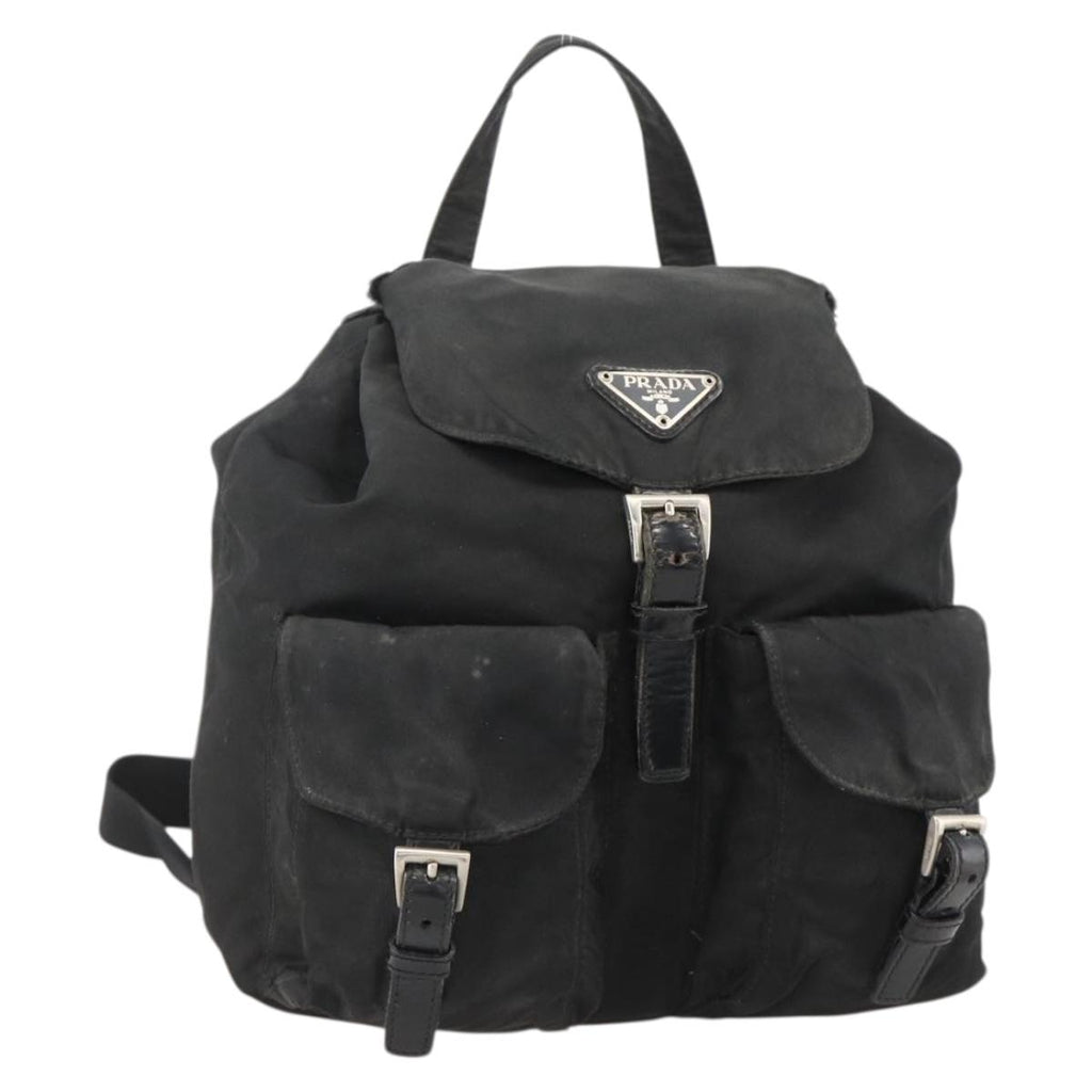 PRADA Backpack Nylon Black Silver Auth YKZ1087 display picture 1