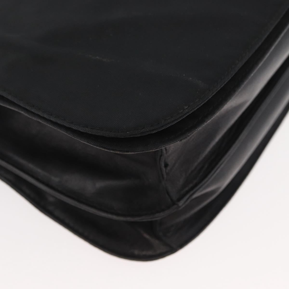 PRADA Shoulder Bag Nylon Black Silver Auth YKZ1095A