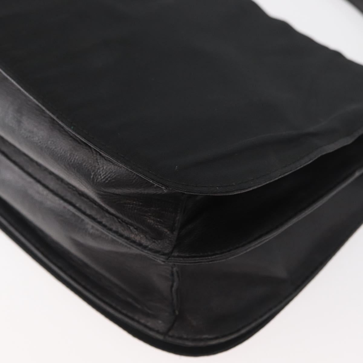 PRADA Shoulder Bag Nylon Black Silver Auth YKZ1095A