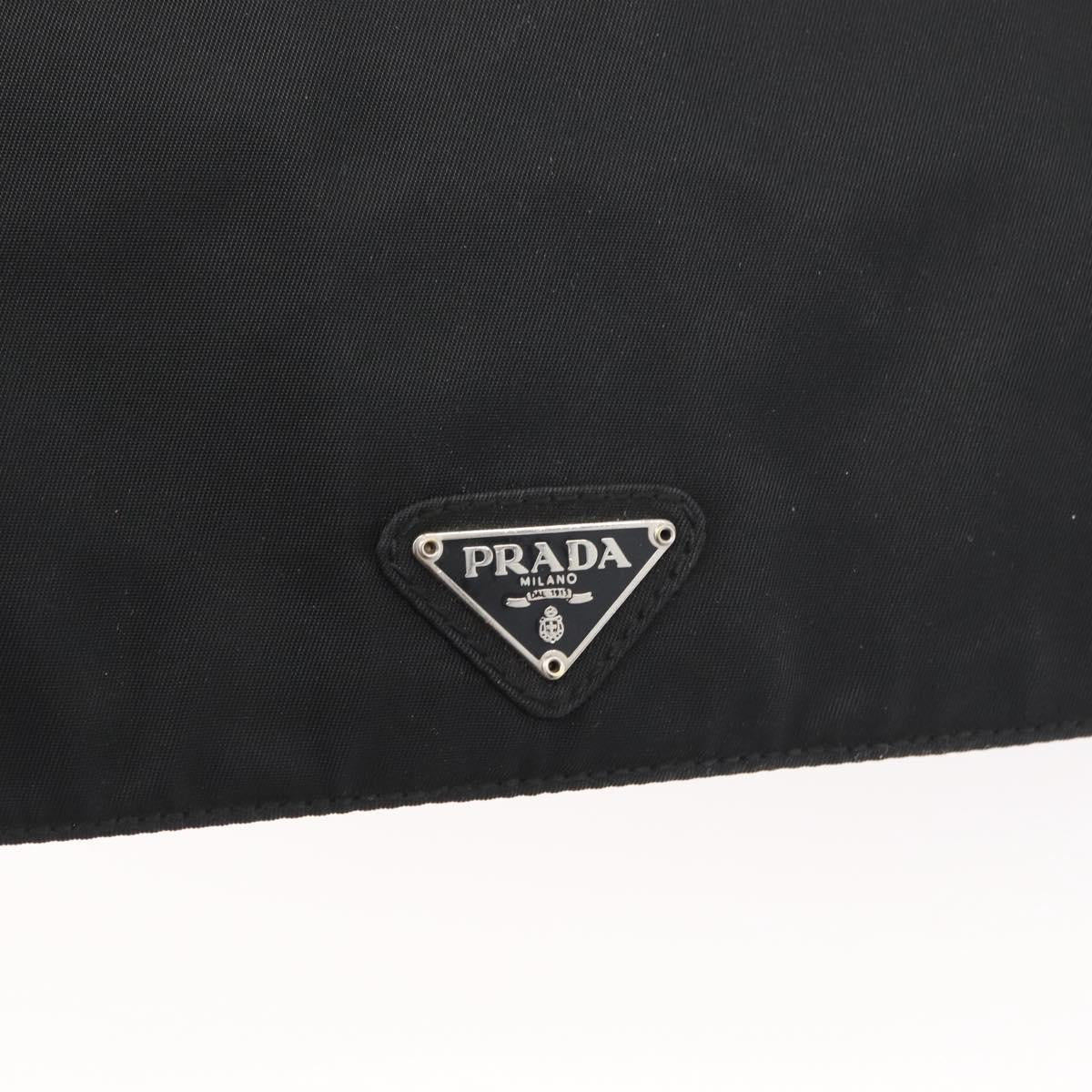 PRADA Shoulder Bag Nylon Black Silver Auth YKZ1095A