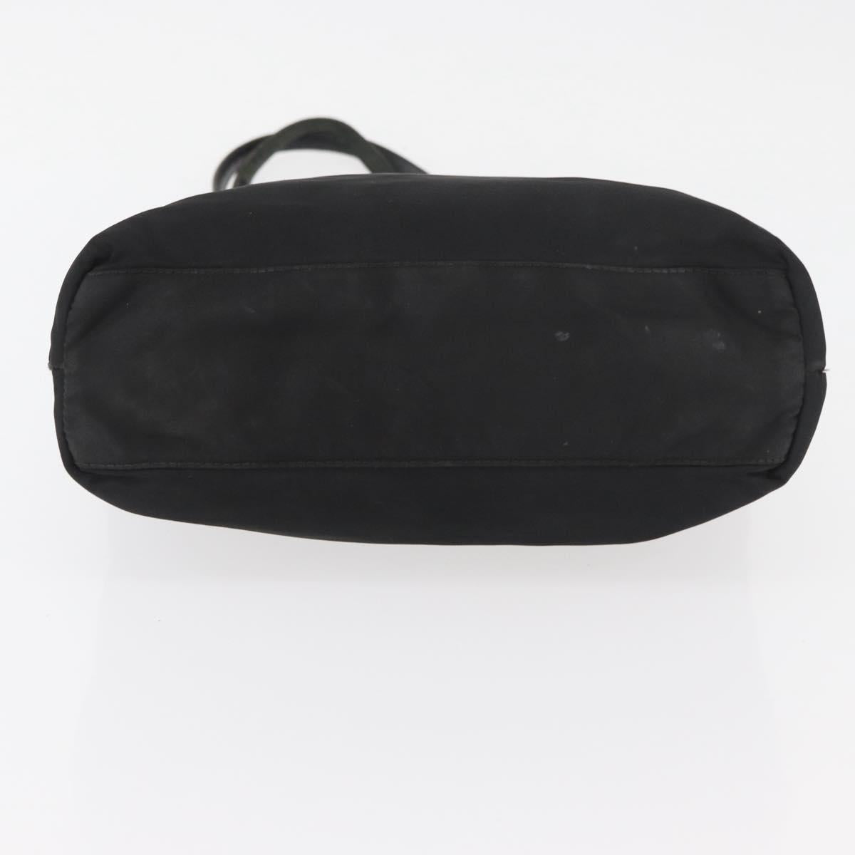 PRADA Tote Bag Nylon Black Silver Auth YKZ1116