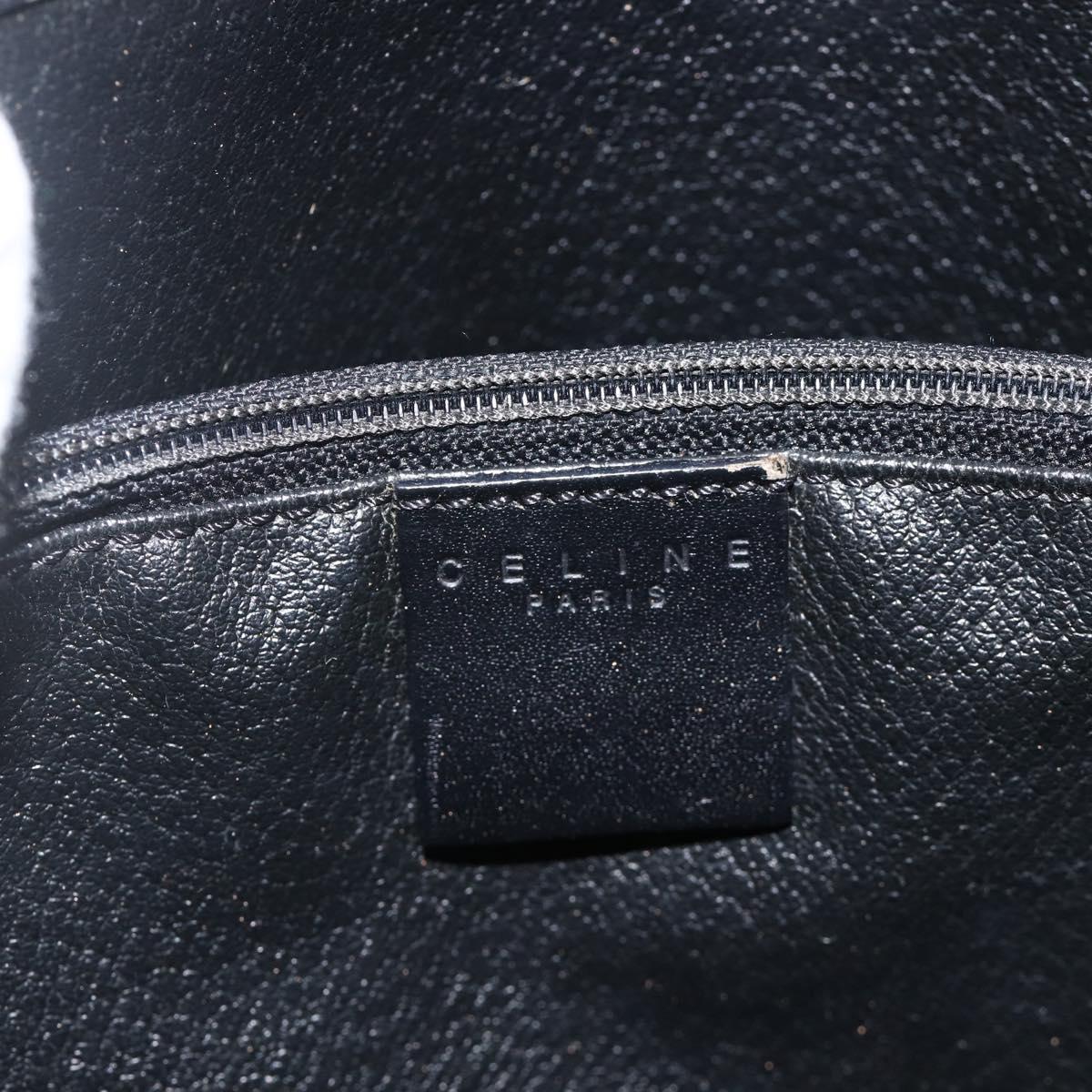 CELINE Macadam Canvas Tote Bag PVC Leather Black Gold Auth YKZ1148