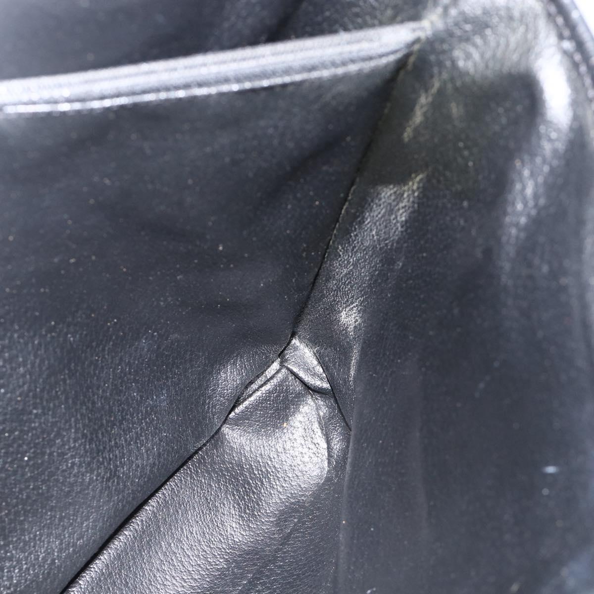CELINE Macadam Canvas Tote Bag PVC Leather Black Gold Auth YKZ1148