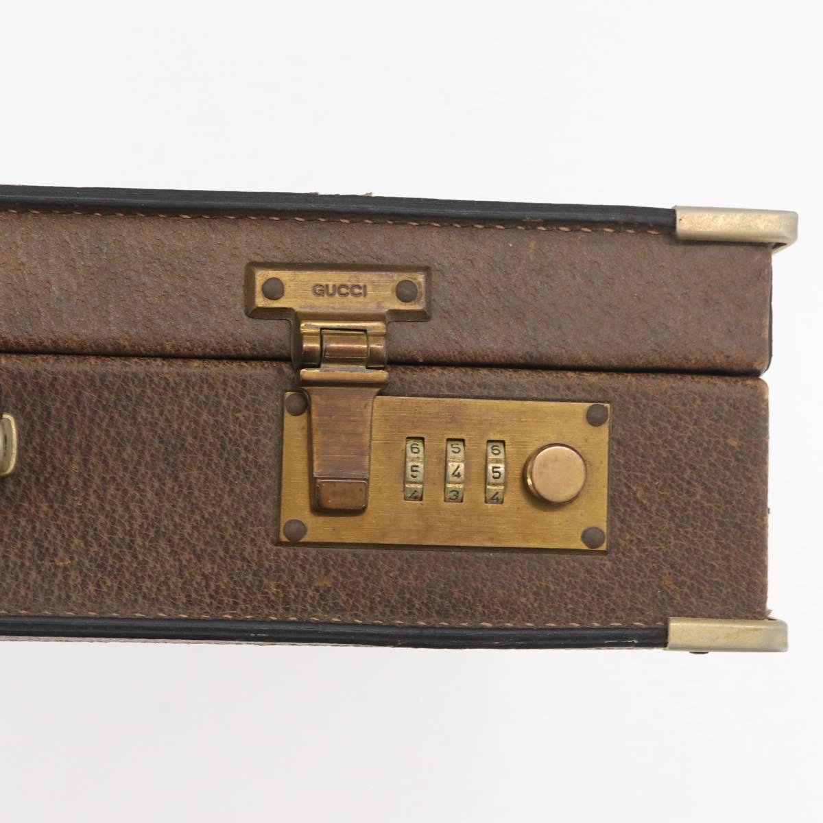 GUCCI GG Supreme Trunk PVC Beige Gold Auth YKZ1150