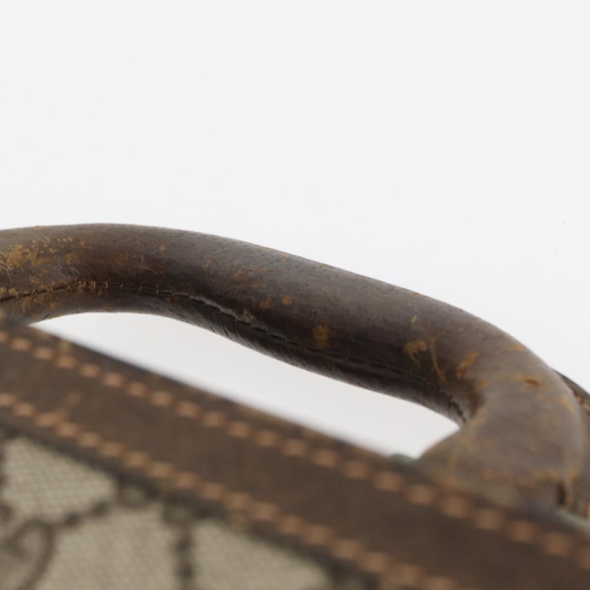GUCCI GG Supreme Trunk PVC Beige Gold Auth YKZ1150