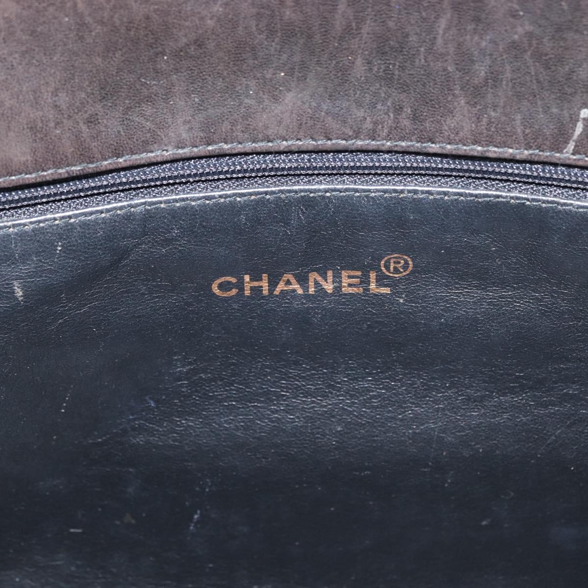 CHANEL Matelasse Chain Hand Bag Patent Leather Black Gold CC Auth YKZ1156A