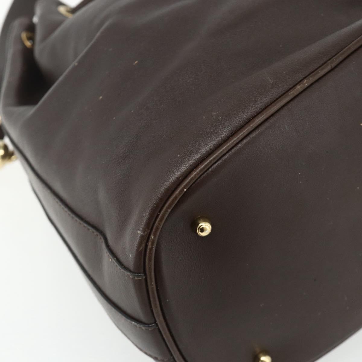 GUCCI Bamboo Purse Bag Leather 2way Brown Gold 001 2854 1657 Auth YKZ1162
