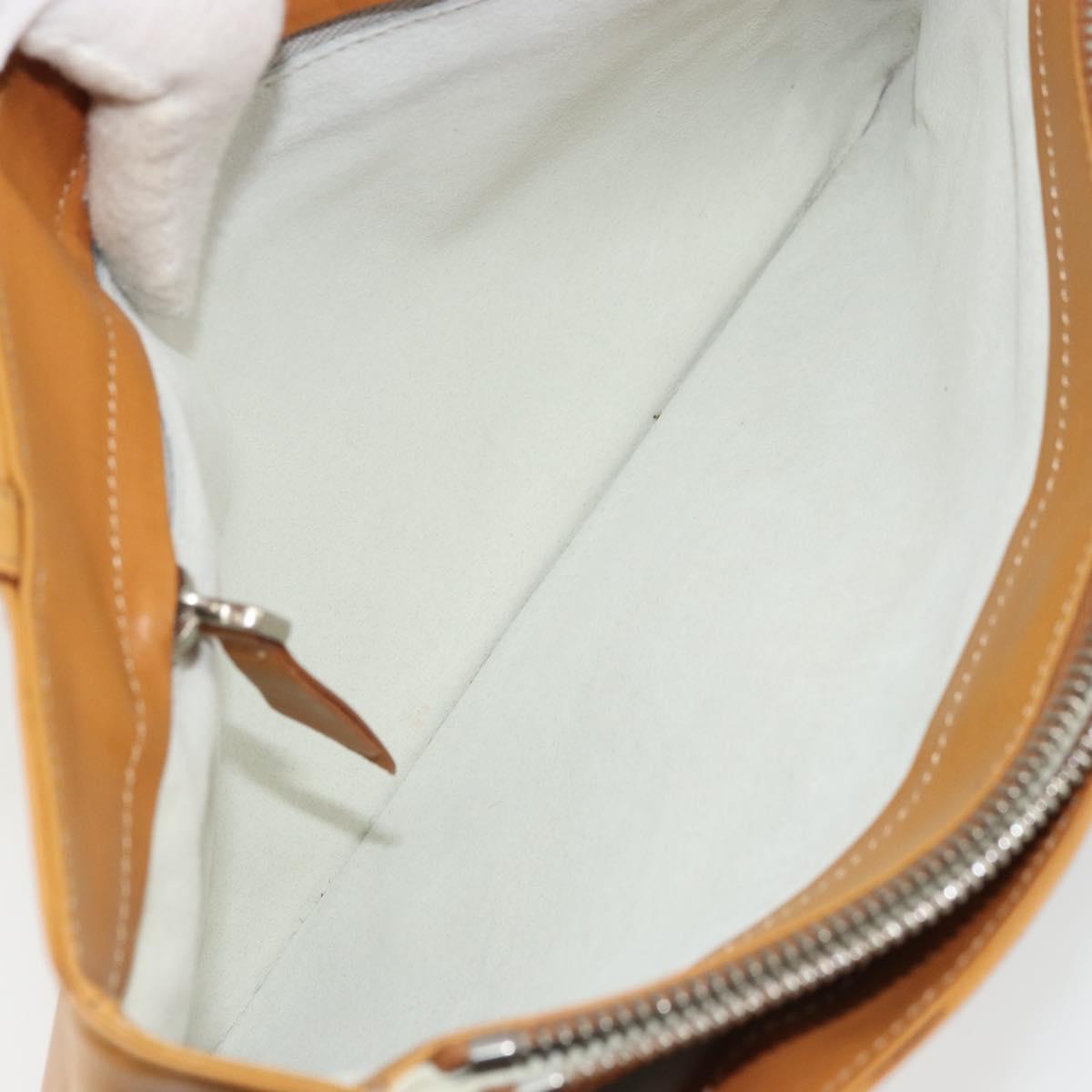 MARNI Hand Bag Leather Brown Silver Auth YKZ1166A