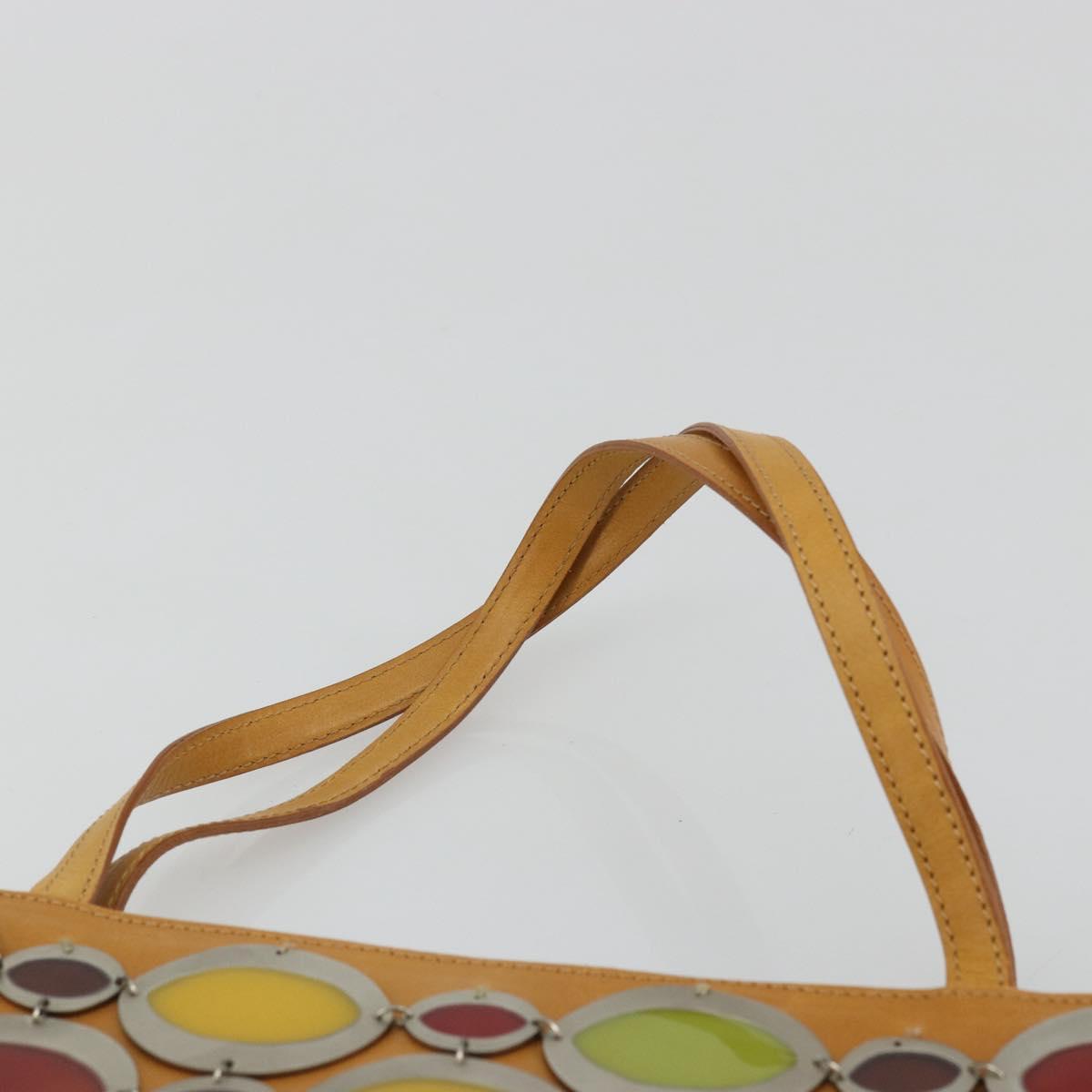 MARNI Hand Bag Leather Brown Silver Auth YKZ1166A