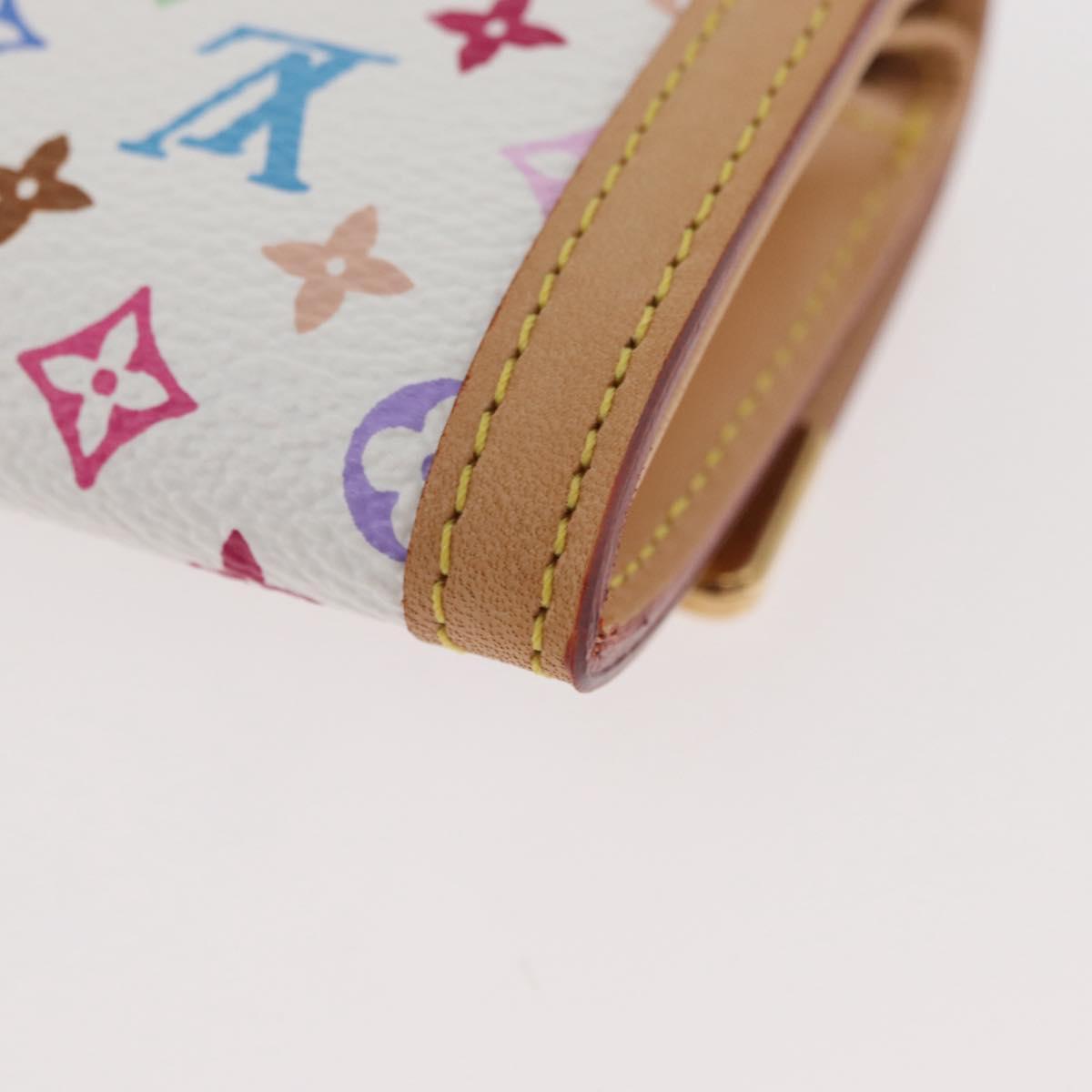 LOUIS VUITTON Multicolor Porte Monnaie Pla Coin Purse White M92657 Auth YKZ1168V