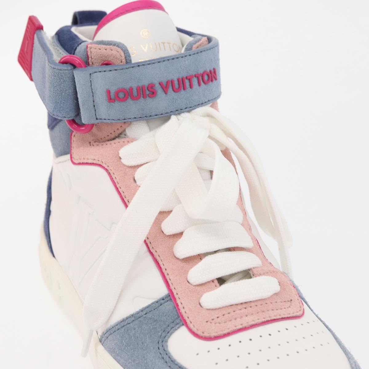 LOUIS VUITTON Boon Box Line High Cut Sneakers White LV Auth YKZ1186M