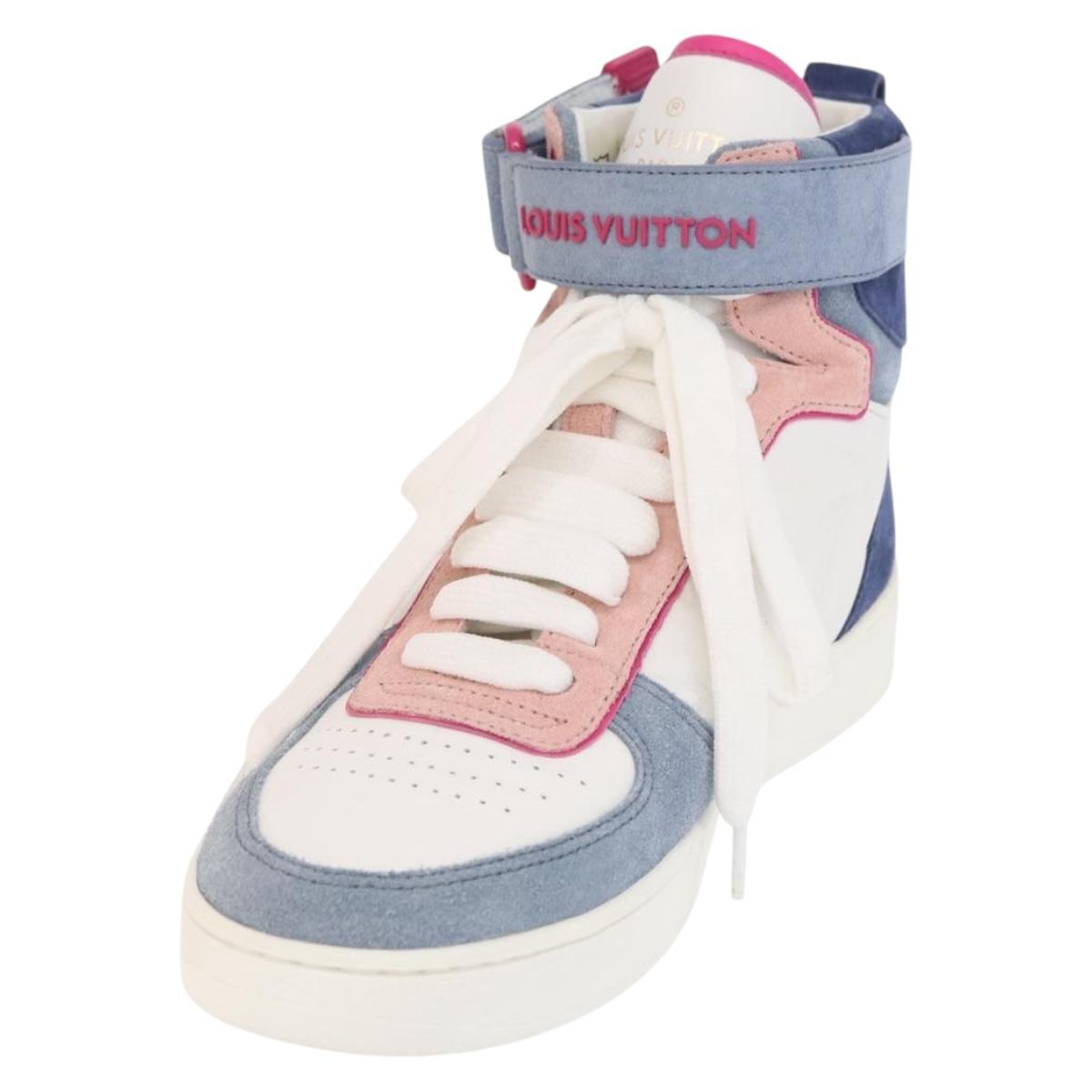 LOUIS VUITTON Boon Box Line High Cut Sneakers White LV Auth YKZ1186M