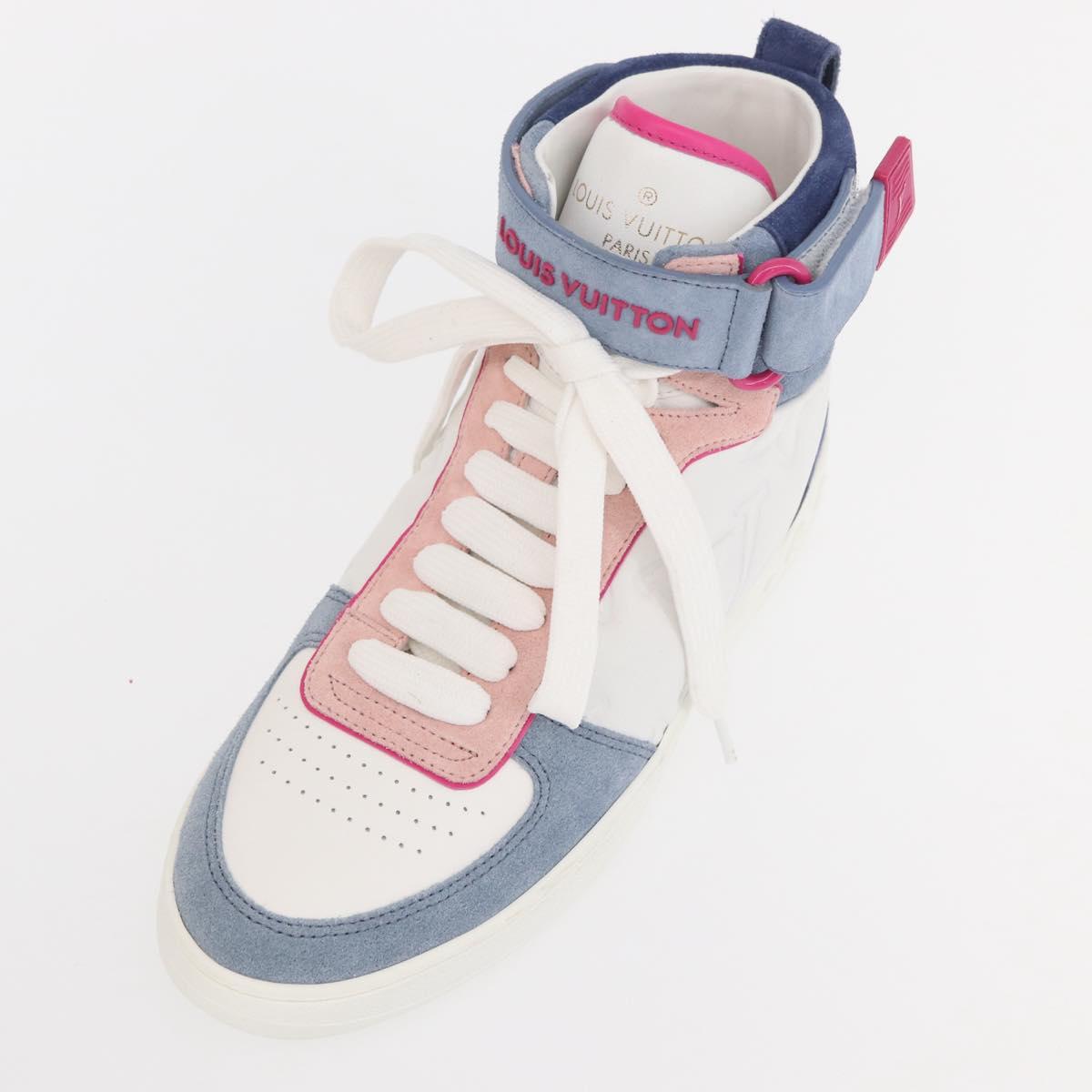 LOUIS VUITTON Boon Box Line High Cut Sneakers White LV Auth YKZ1186M