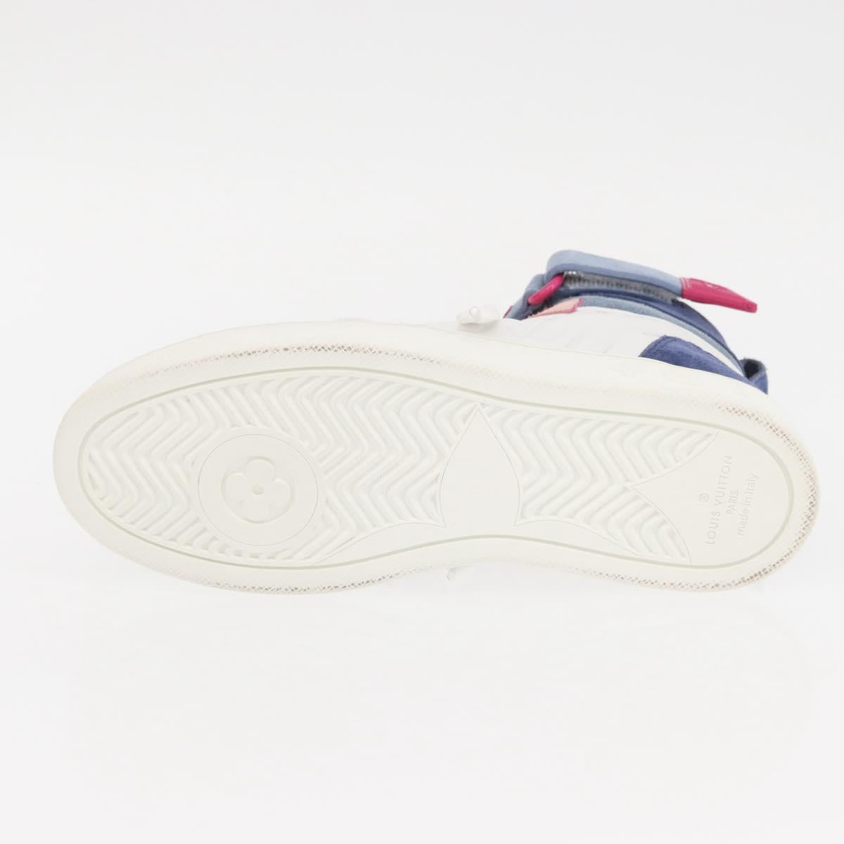LOUIS VUITTON Boon Box Line High Cut Sneakers White LV Auth YKZ1186M