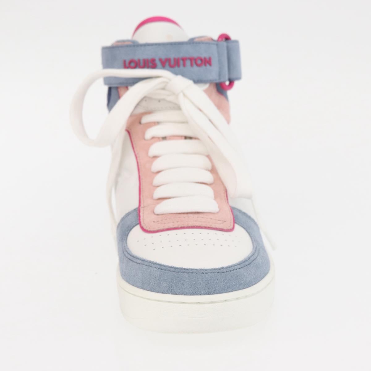 LOUIS VUITTON Boon Box Line High Cut Sneakers White LV Auth YKZ1186M