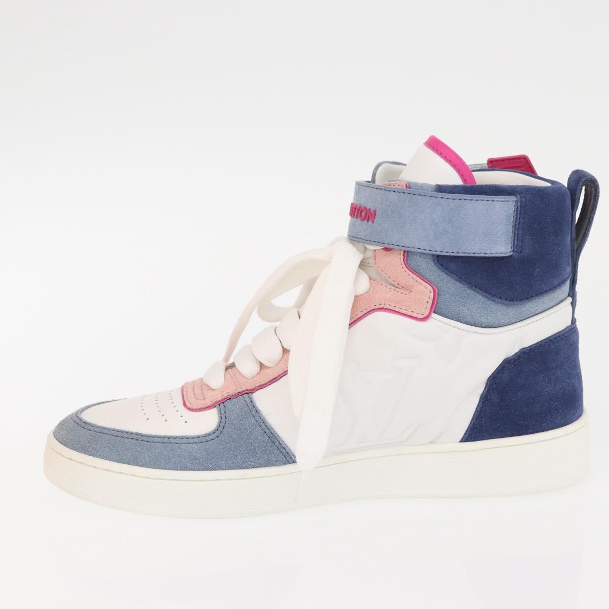 LOUIS VUITTON Boon Box Line High Cut Sneakers White LV Auth YKZ1186M
