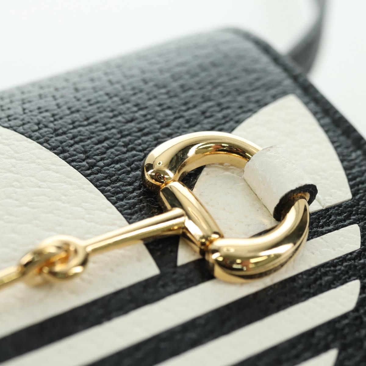 GUCCI Horsebit Shoulder Wallet Leather Adidas Black Gold 702248 Auth YKZ1233M