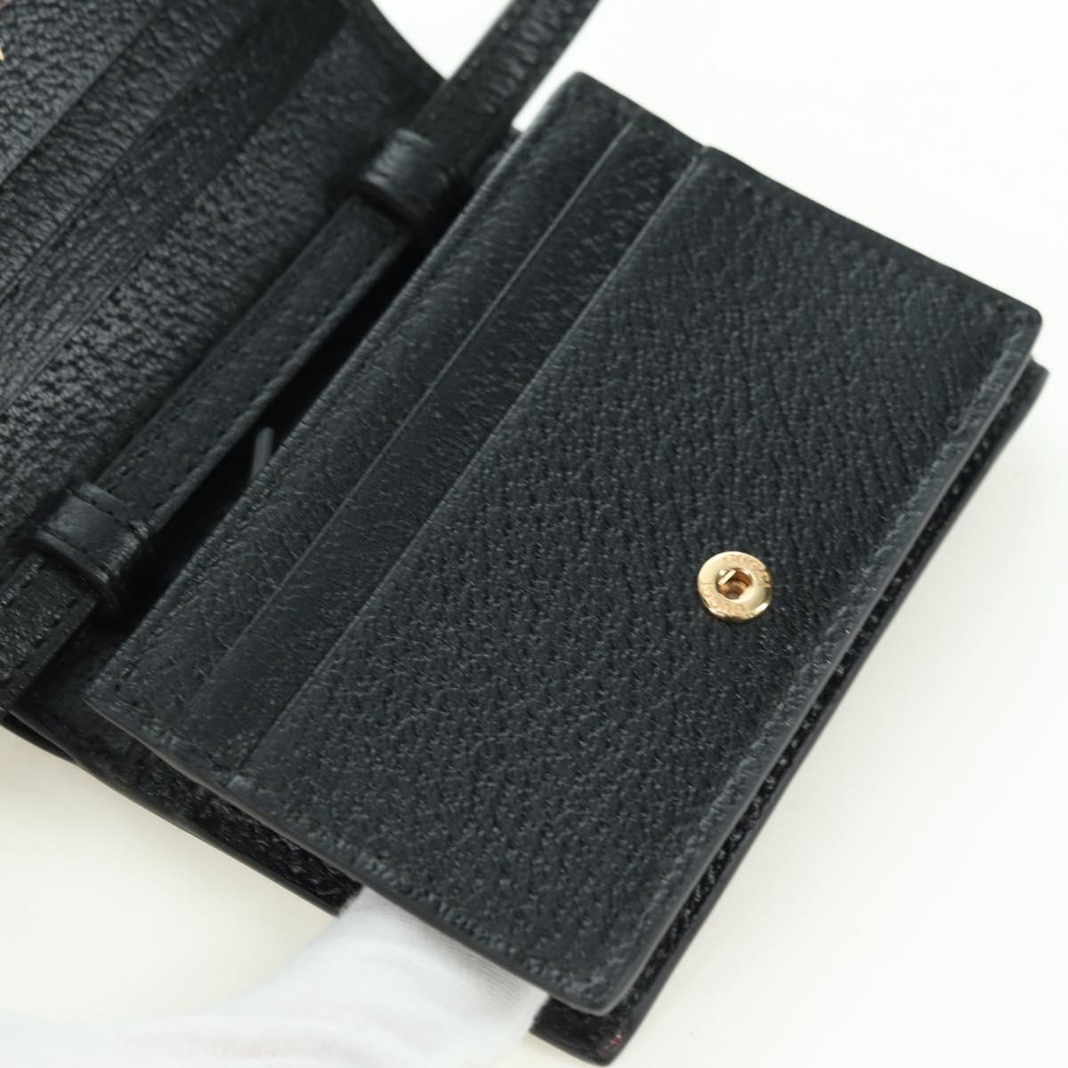 GUCCI Horsebit Shoulder Wallet Leather Adidas Black Gold 702248 Auth YKZ1233M