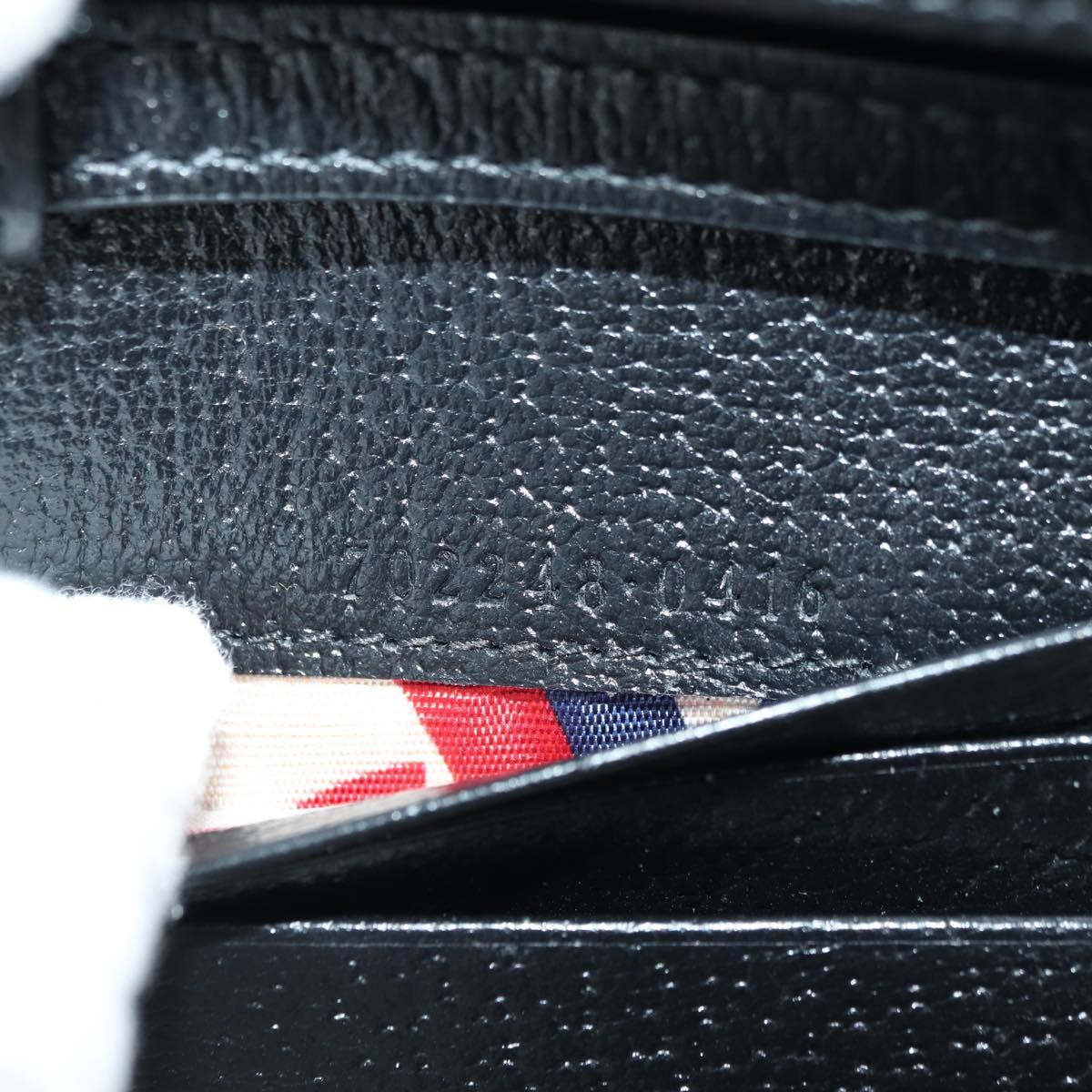 GUCCI Horsebit Shoulder Wallet Leather Adidas Black Gold 702248 Auth YKZ1233M