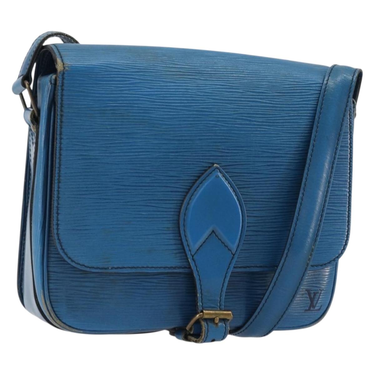 LOUIS VUITTON Epi Cartouchiere MM Shoulder Bag Blue M52245 LV Auth YKZ1257