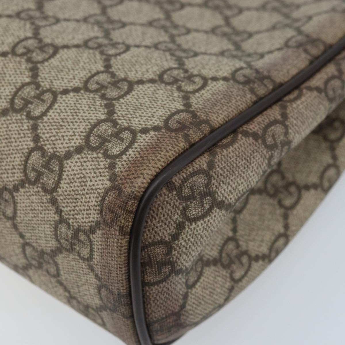 GUCCI GG Supreme Clutch Bag PVC Beige Silver 131022 Auth YKZ127A