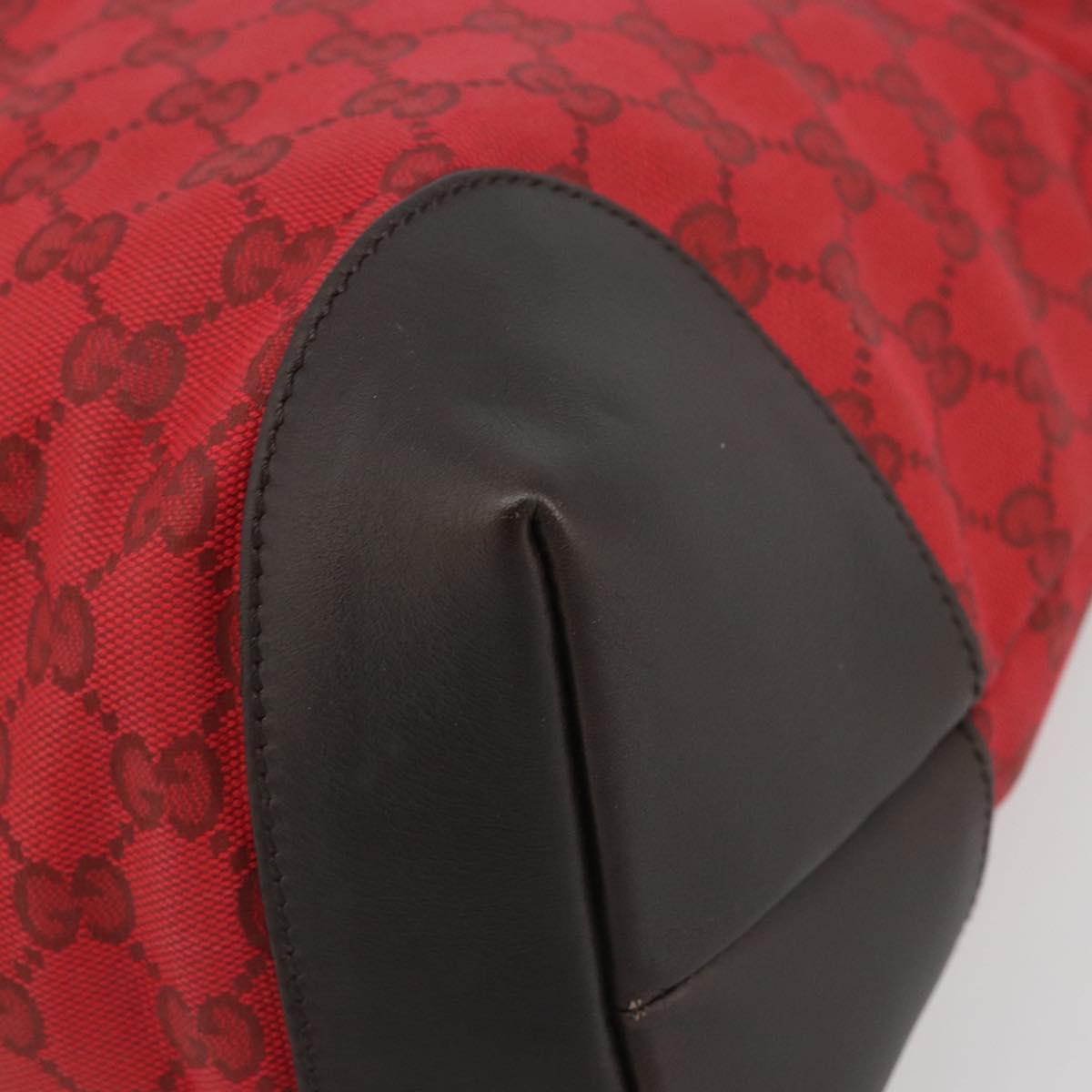 GUCCI GG Canvas Tote Bag Red Gold 308928 Auth YKZ1284A
