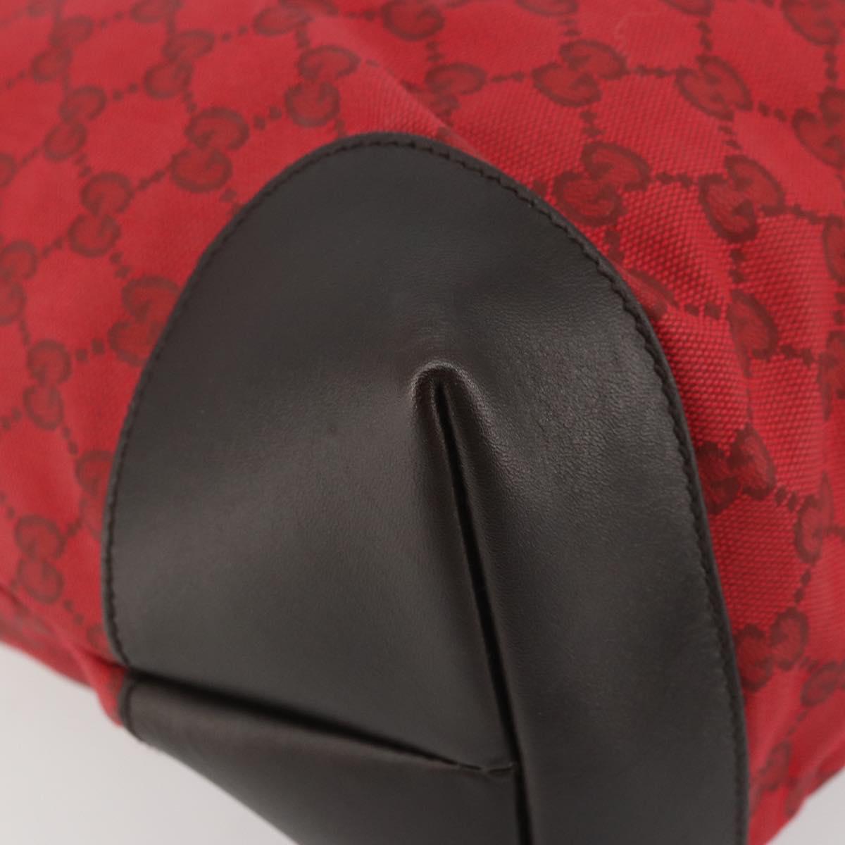GUCCI GG Canvas Tote Bag Red Gold 308928 Auth YKZ1284A