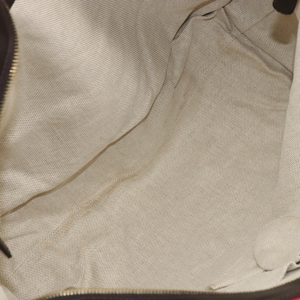 GUCCI GG Canvas Tote Bag Red Gold 308928 Auth YKZ1284A