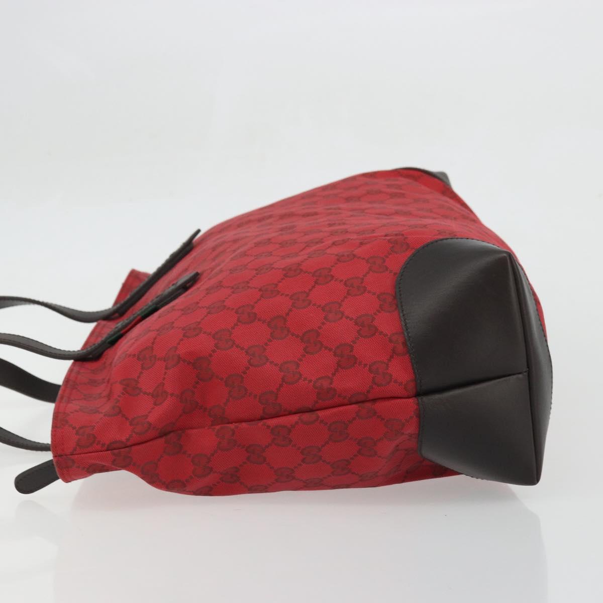GUCCI GG Canvas Tote Bag Red Gold 308928 Auth YKZ1284A