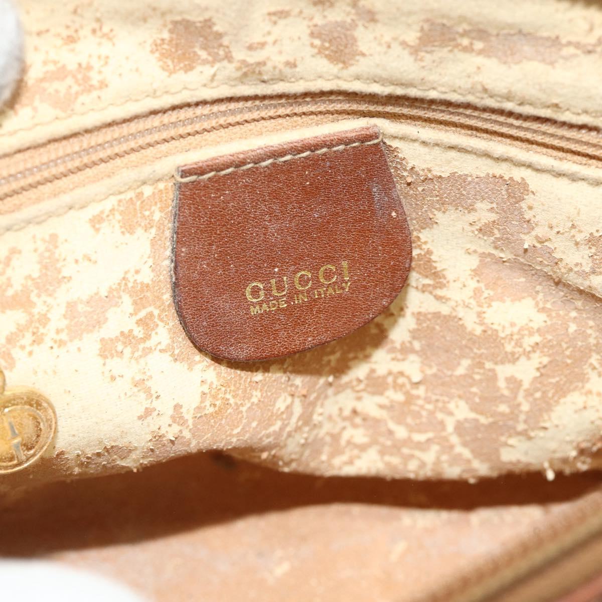 GUCCI Bamboo Hand Bag Leather 2way Brown Gold 007 1014 0231 Auth YKZ1296