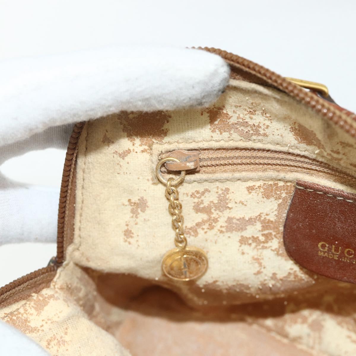 GUCCI Bamboo Hand Bag Leather 2way Brown Gold 007 1014 0231 Auth YKZ1296