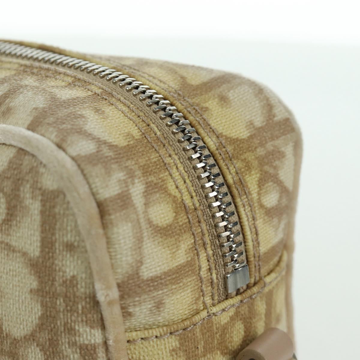 Christian Dior Trotter Canvas Girly Bag PVC Leather Beige Silver Auth YKZ130SAV