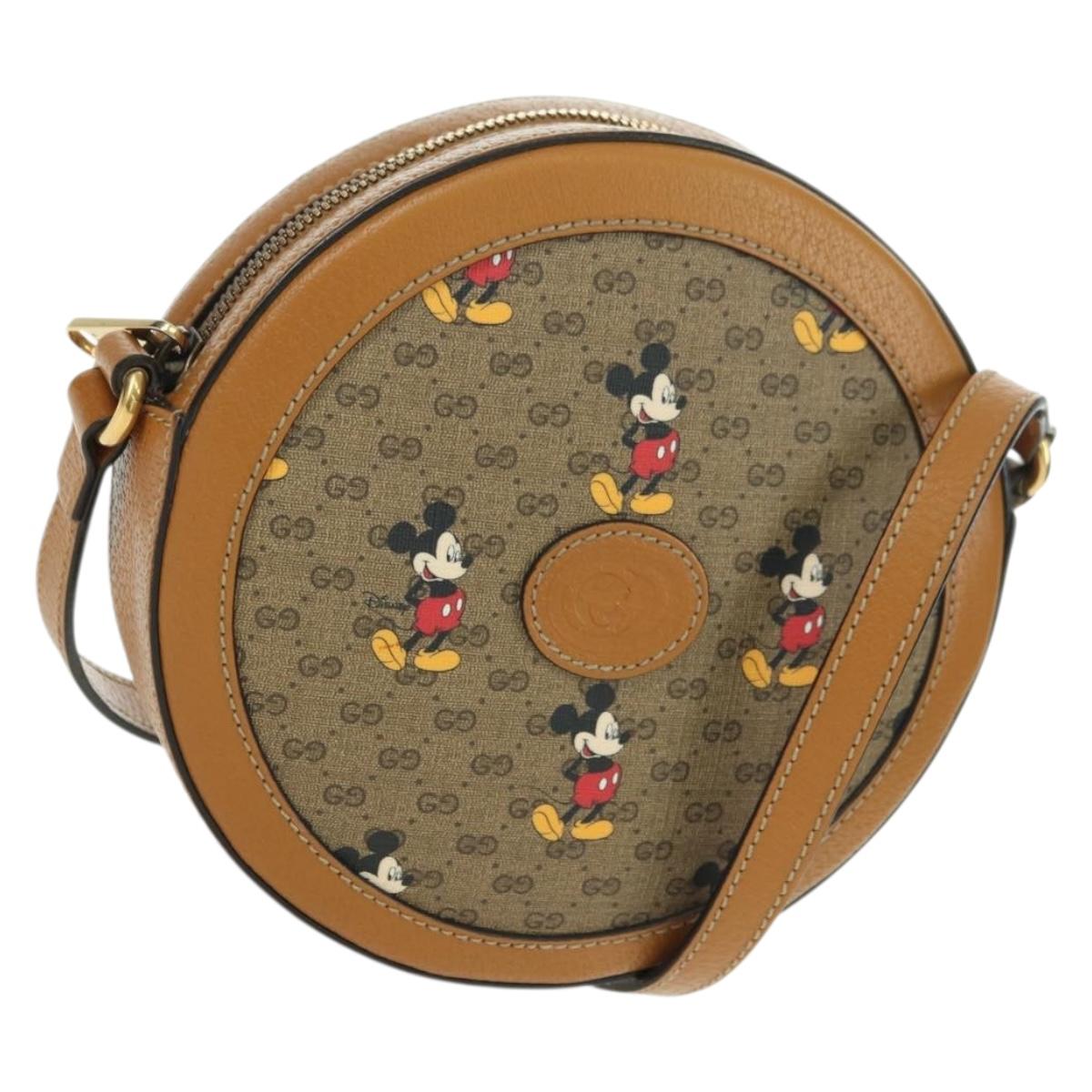 GUCCI Micro GG Supreme Disney Collaboration Bag PVC Beige 603938 Auth YKZ1311M
