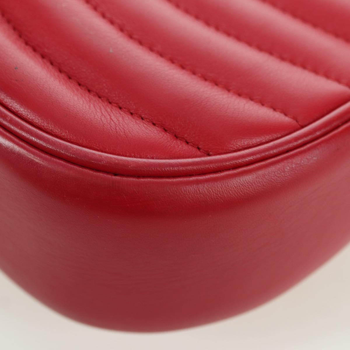 LOUIS VUITTON New Wave Chain Bag MM Leather 2way Red M51943 LV Auth YKZ1329A