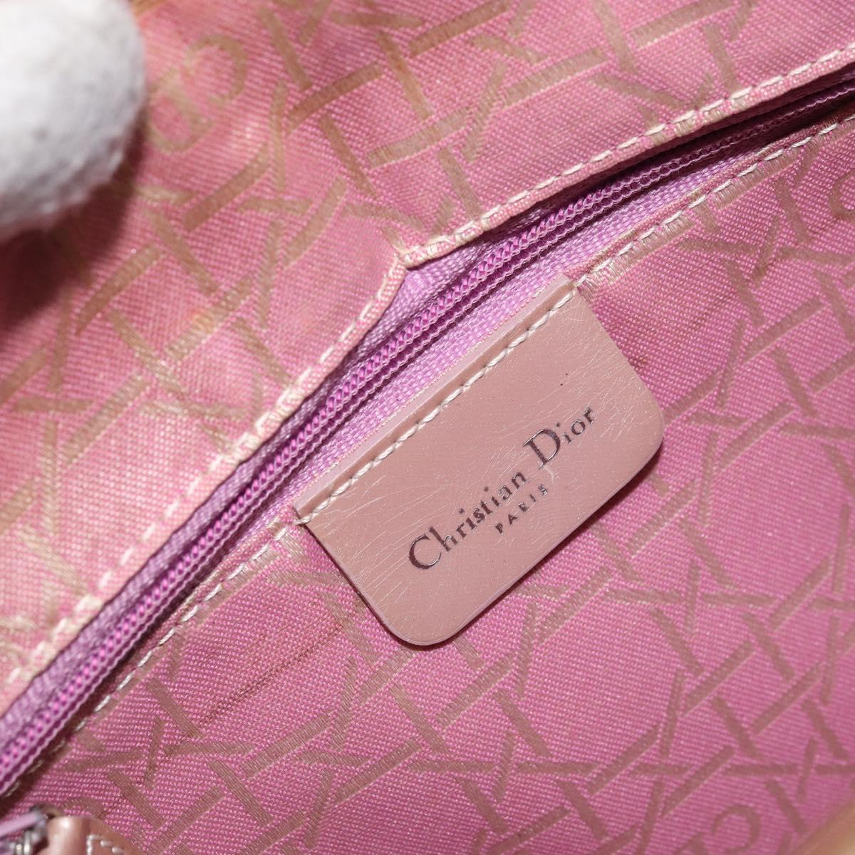 Christian Dior Canage Hand Bag Nylon 2way Pink Silver Auth YKZ135