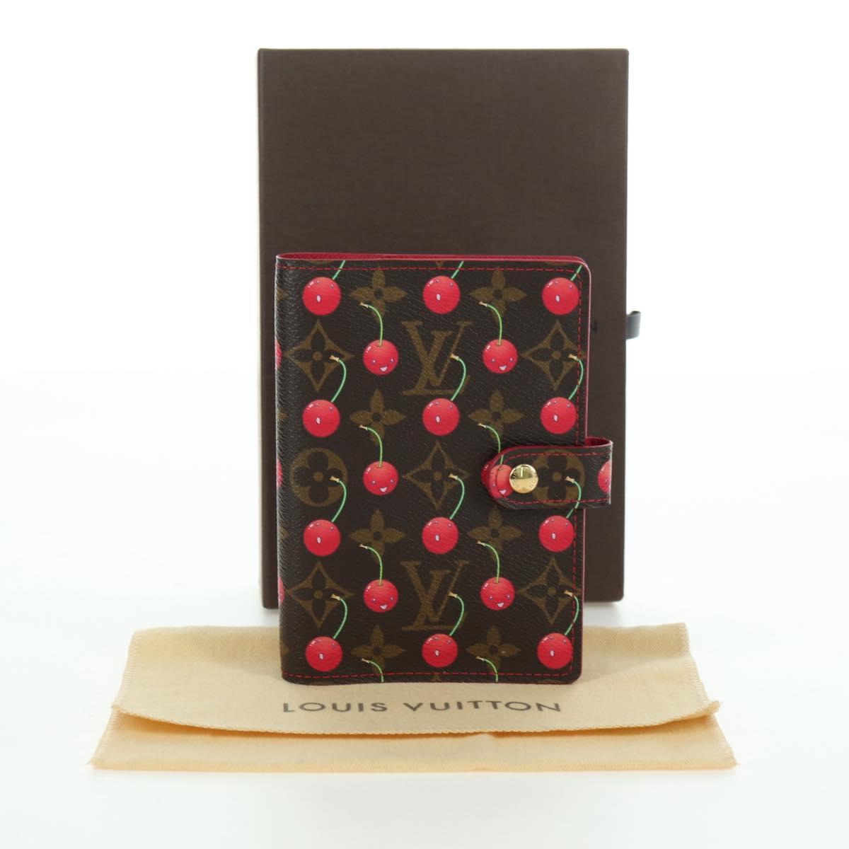 LOUIS VUITTON Monogram Cherry Agenda PM Planner Cover Red R21023 Auth YKZ1374SM