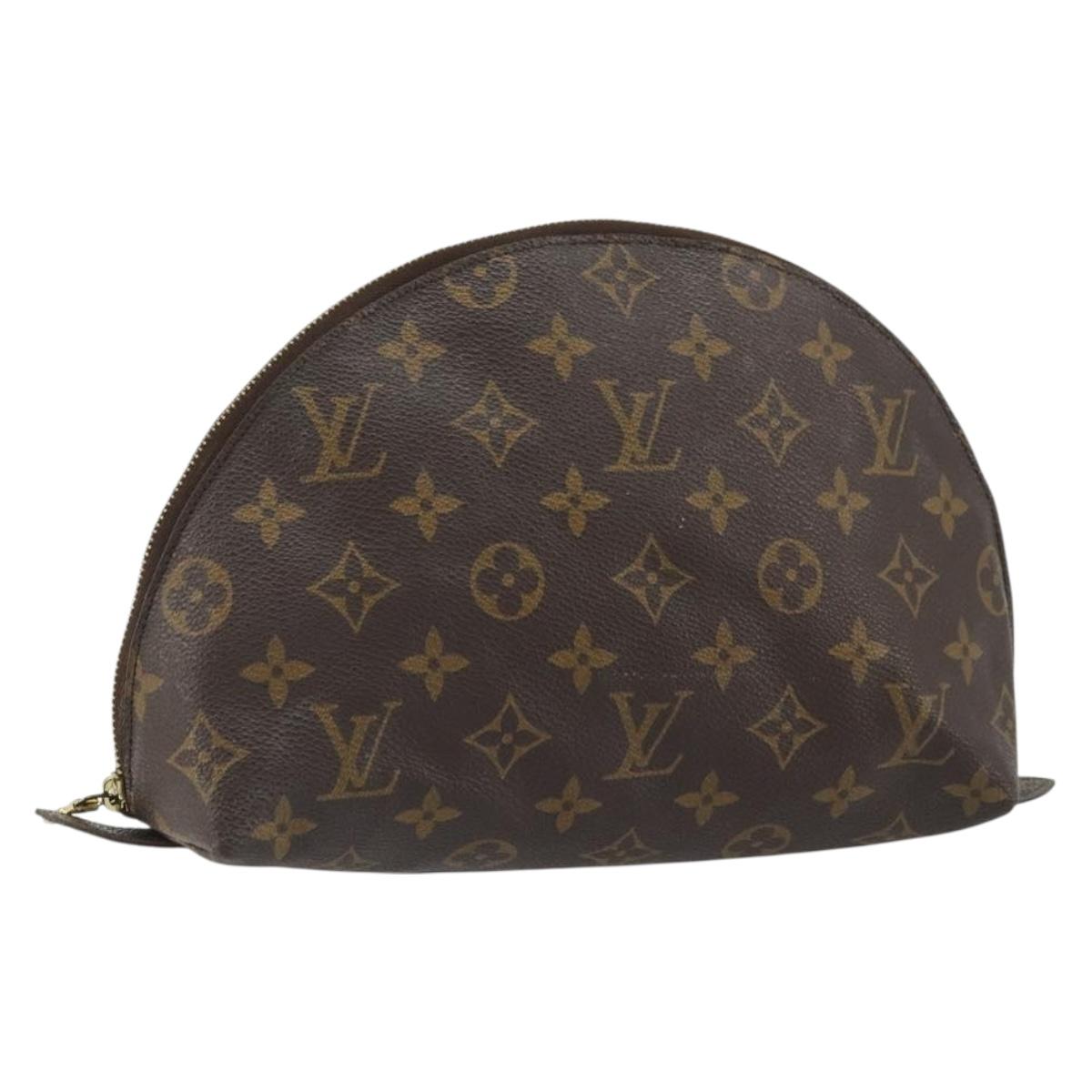 LOUIS VUITTON Monogram Trousse Demi Ronde Cosmetic Pouch M47520 LV Auth YKZ1391