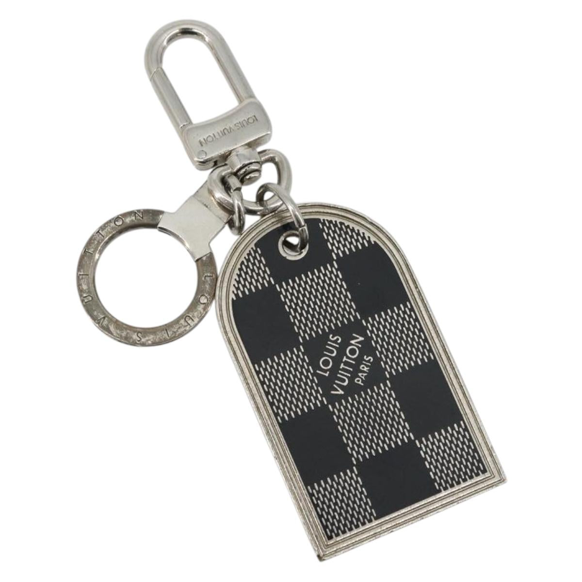 LOUIS VUITTON Damier Porte Cles Porto Address Key Ring metal M65770 Auth YKZ1422