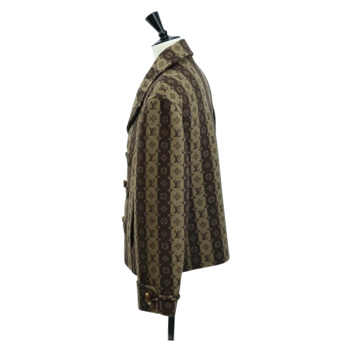 LOUIS VUITTON Monogram Stripe (LVxNIGO) Coat Monogram Box RM221M Auth YKZ1433SM