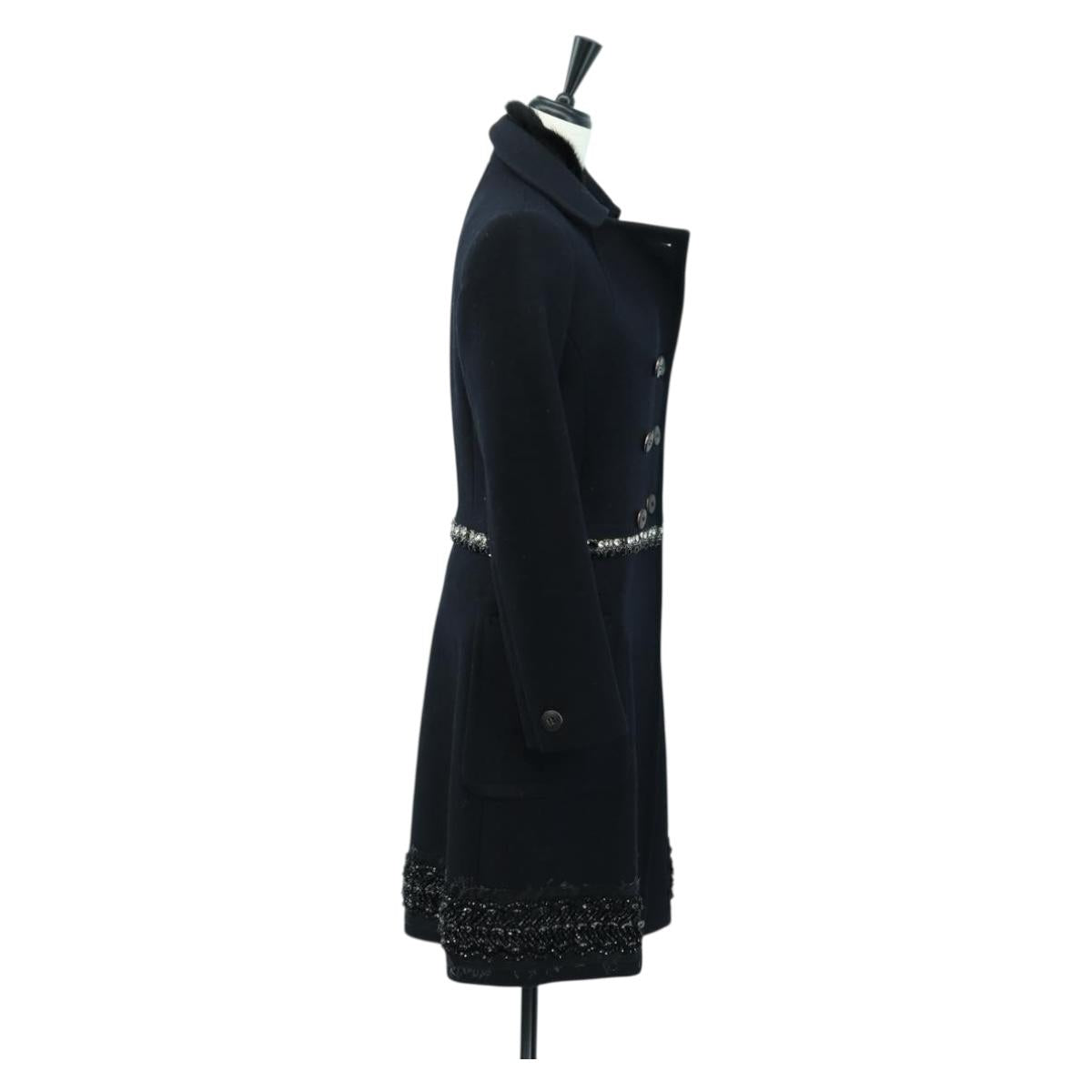 PRADA Coat Jacket Wool Black Auth YKZ1434A