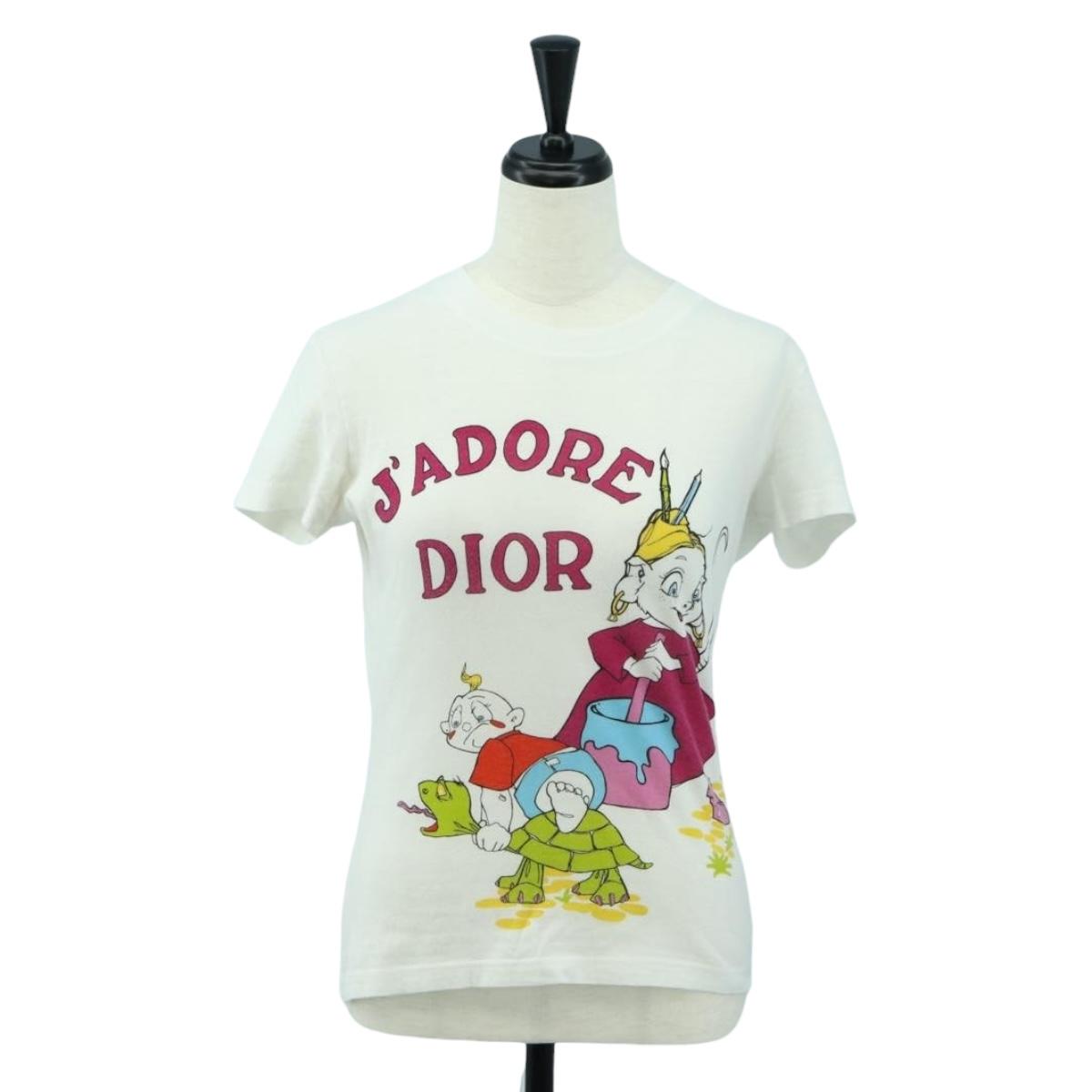 Christian Dior Galliano Period Short-Sleeved T-shirt Cotton White Auth YKZ1435V