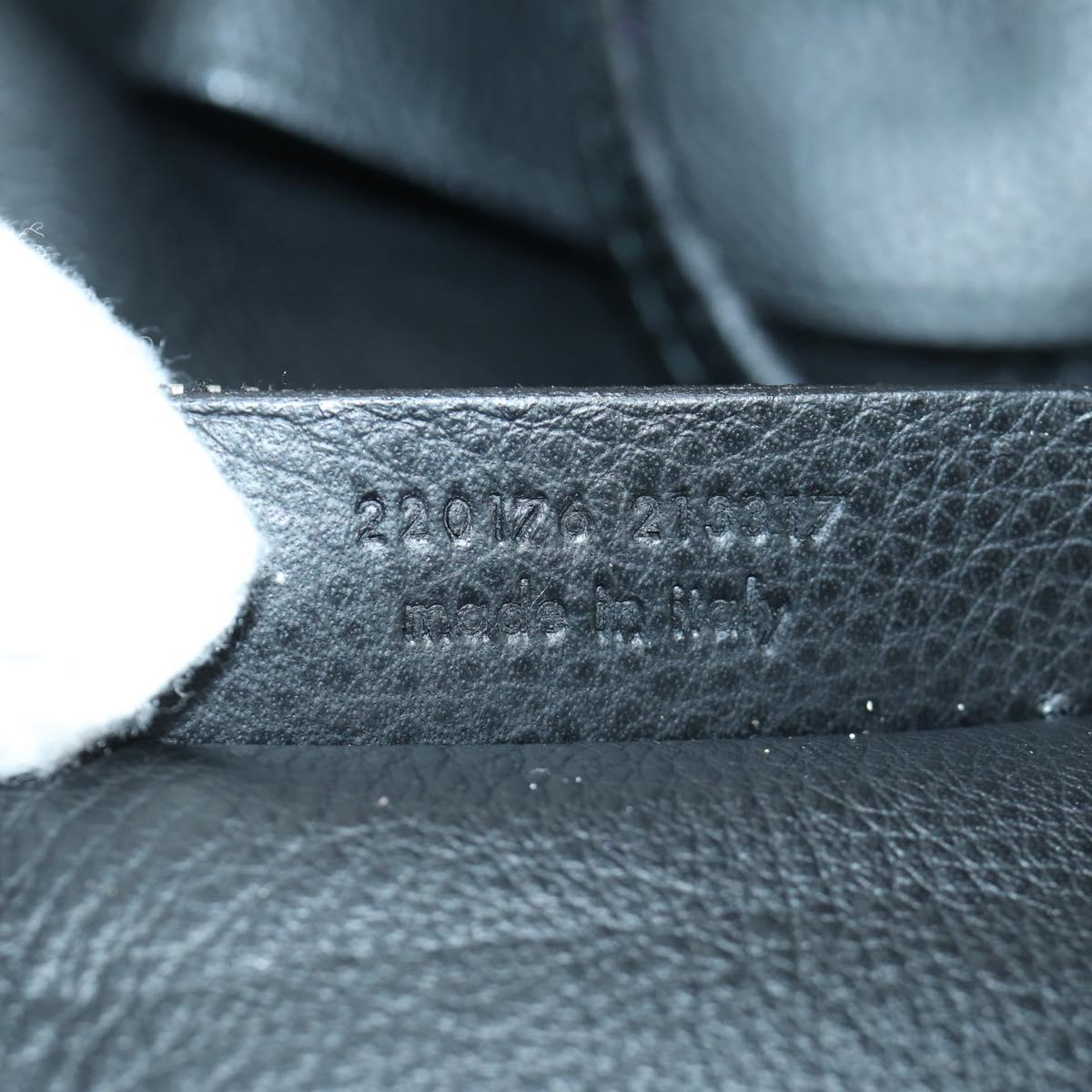 SAINT LAURENT Hand Bag Leather Black Silver Auth YKZ145A