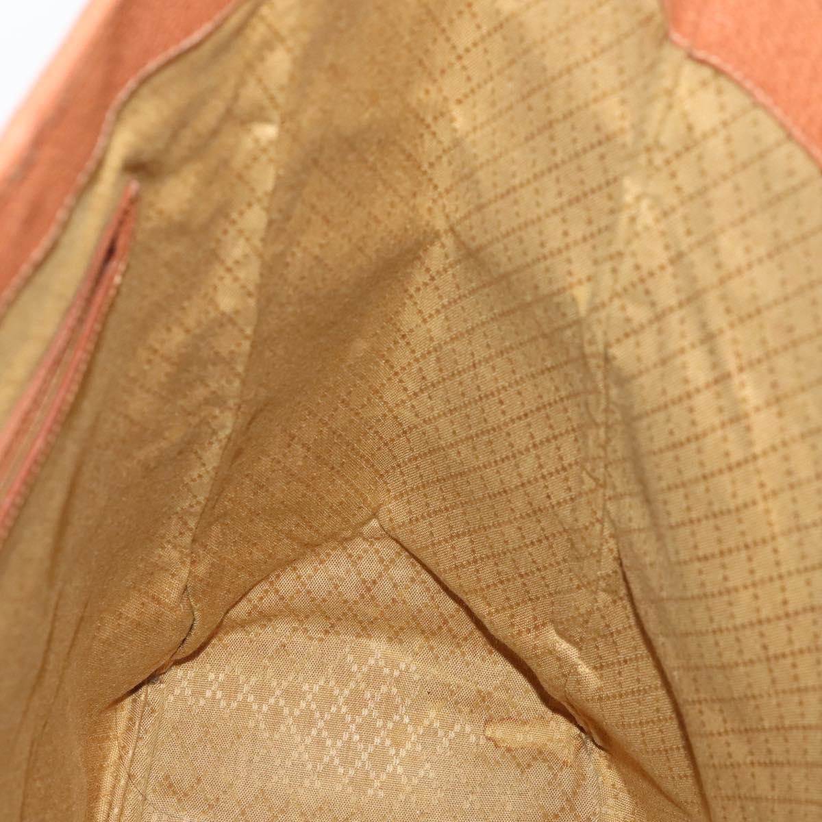 GUCCI Tote Bag Suede Brown Gold 002 58 0233 Auth YKZ146