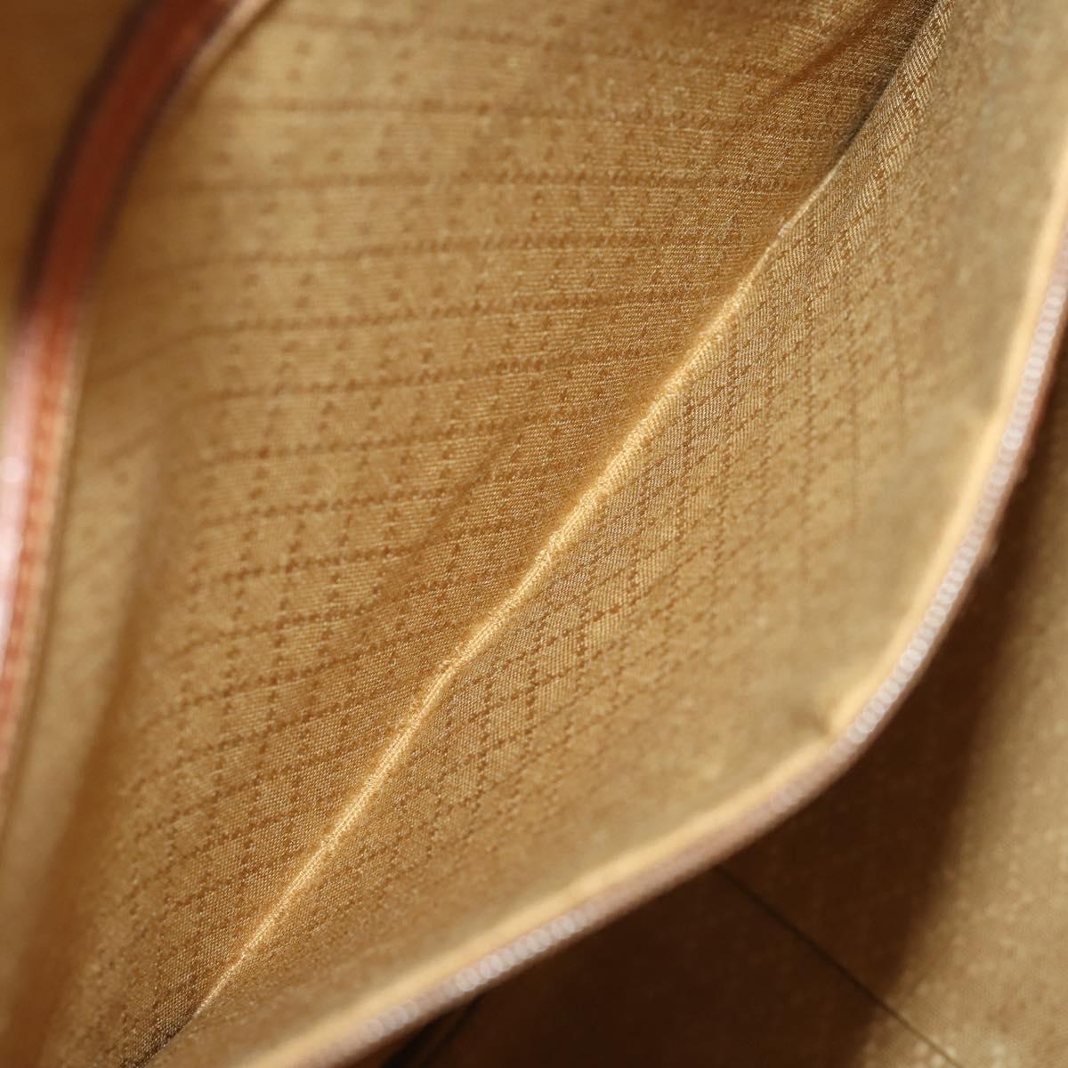 GUCCI Tote Bag Suede Brown Gold 002 58 0233 Auth YKZ146