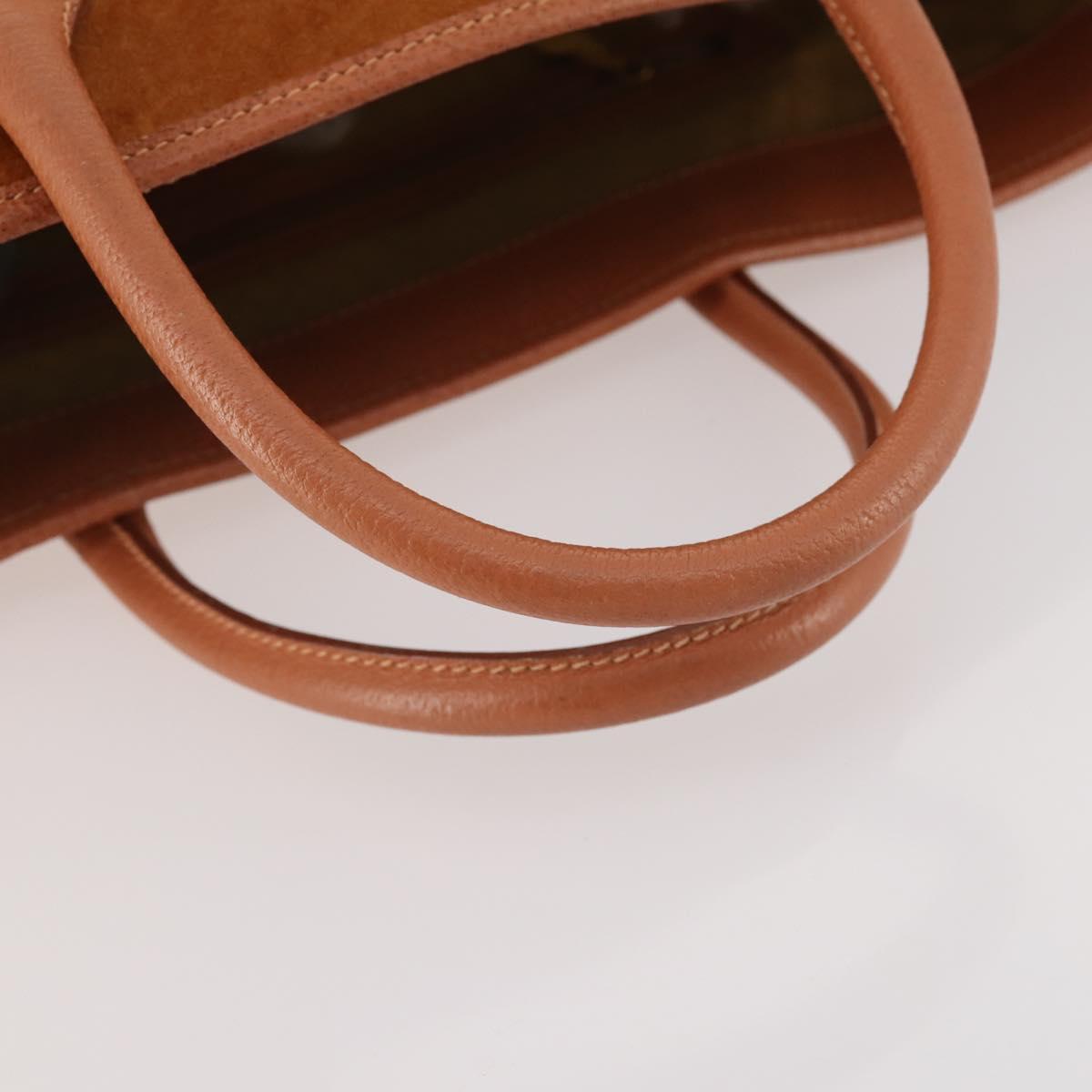 GUCCI Tote Bag Suede Brown Gold 002 58 0233 Auth YKZ146