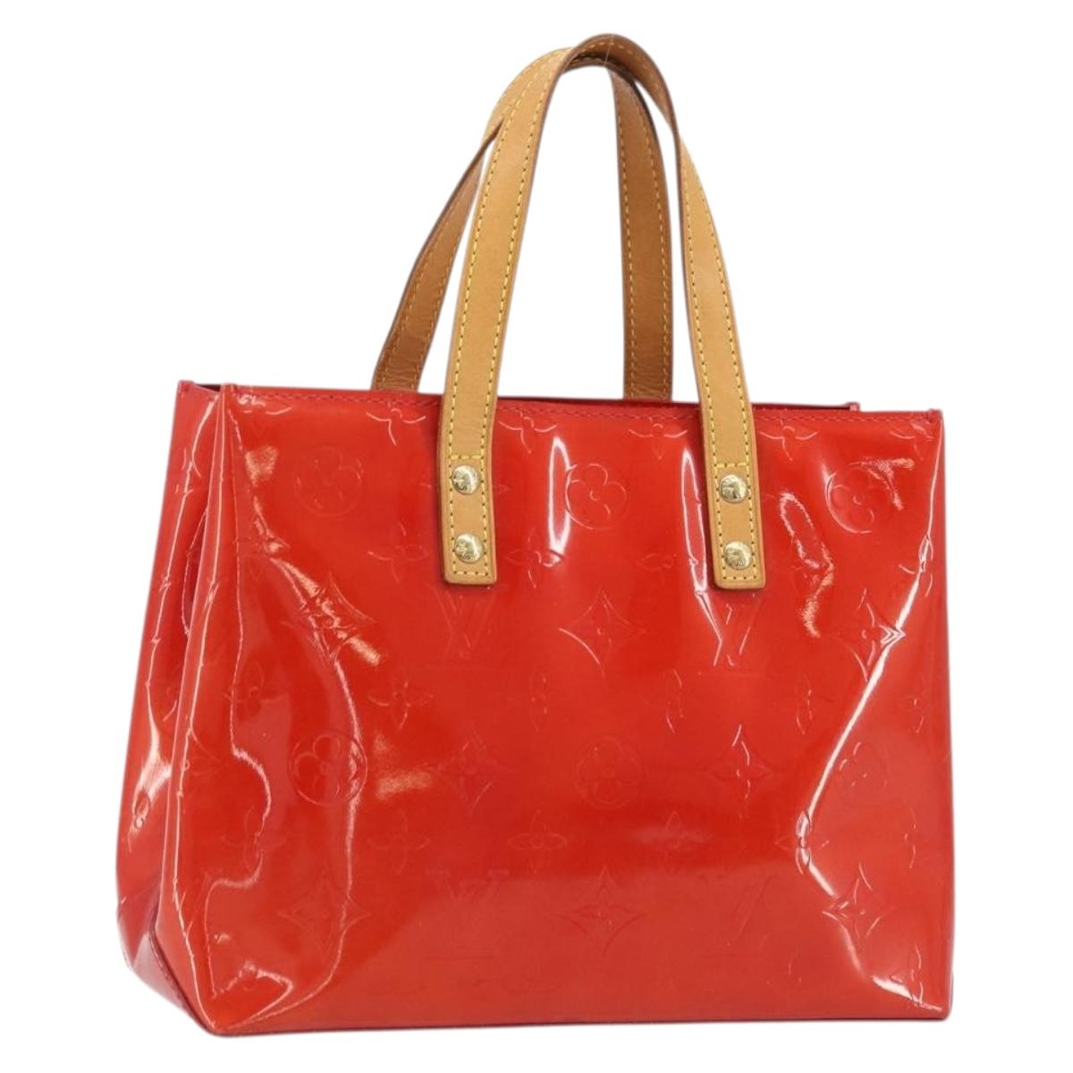 LOUIS VUITTON Monogram Vernis Reade PM Hand Bag Red Rouge M91088 LV Auth YKZ1466