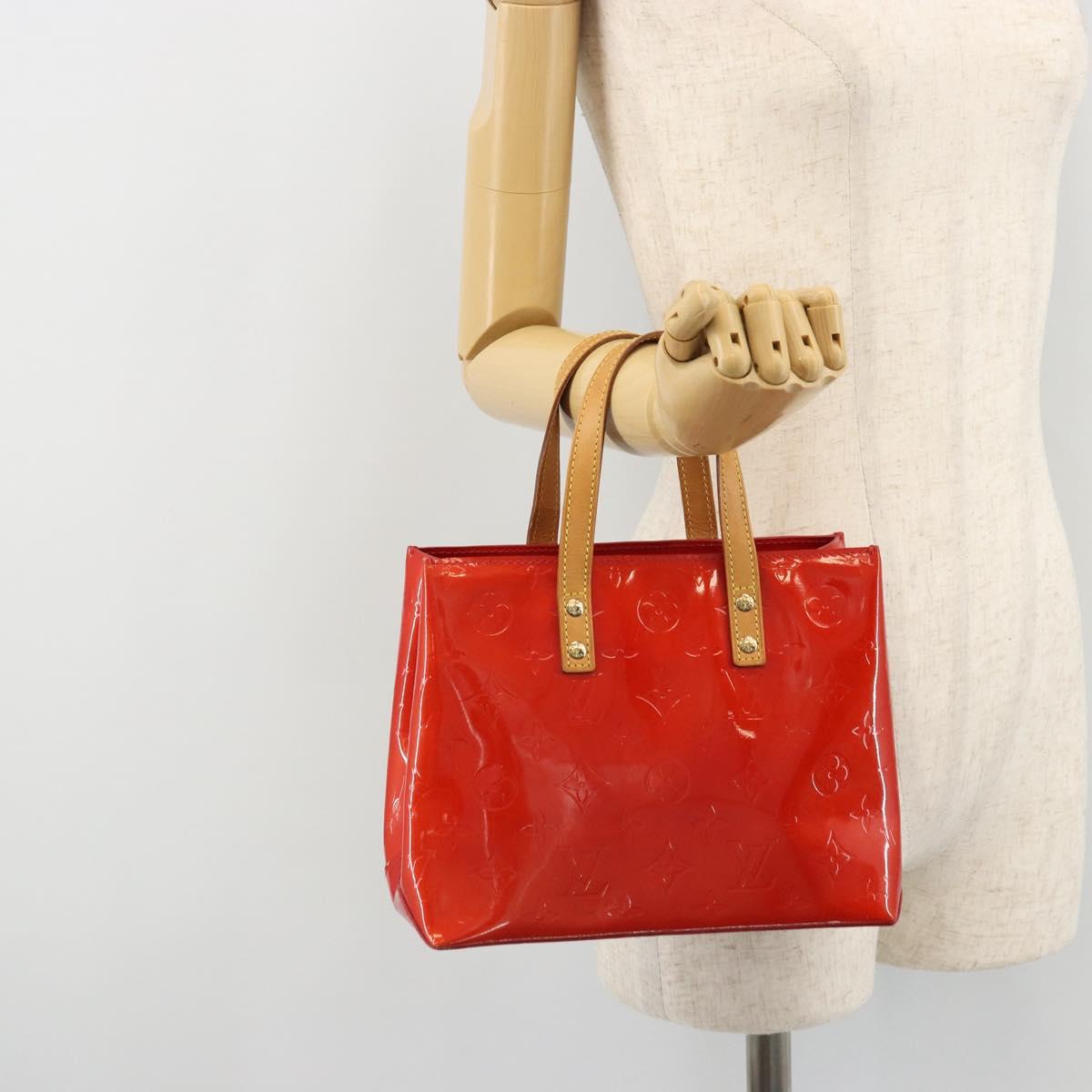 LOUIS VUITTON Monogram Vernis Reade PM Hand Bag Red Rouge M91088 LV Auth YKZ1466